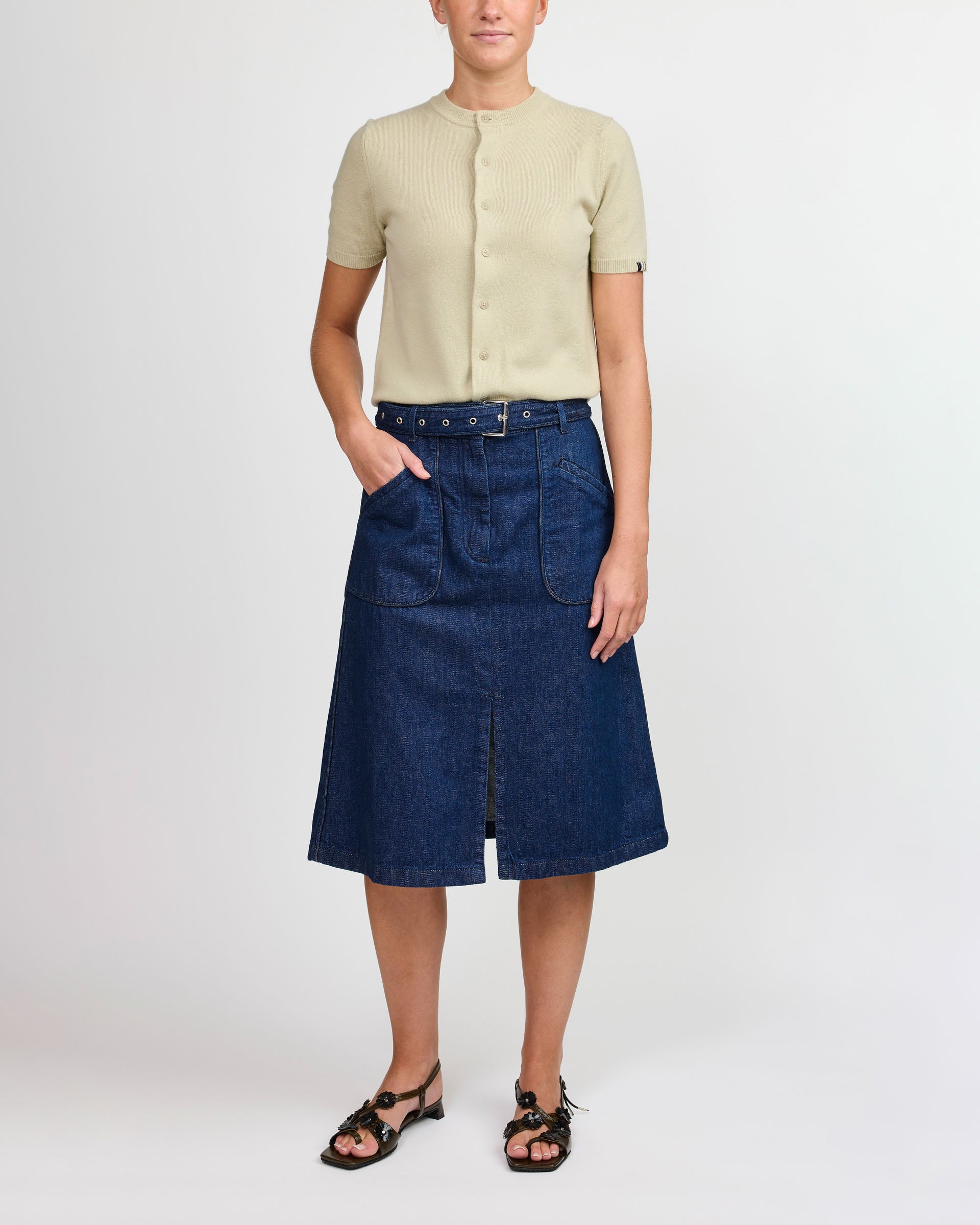 Dries Van Noten Sheraz Denim Blue Skirt