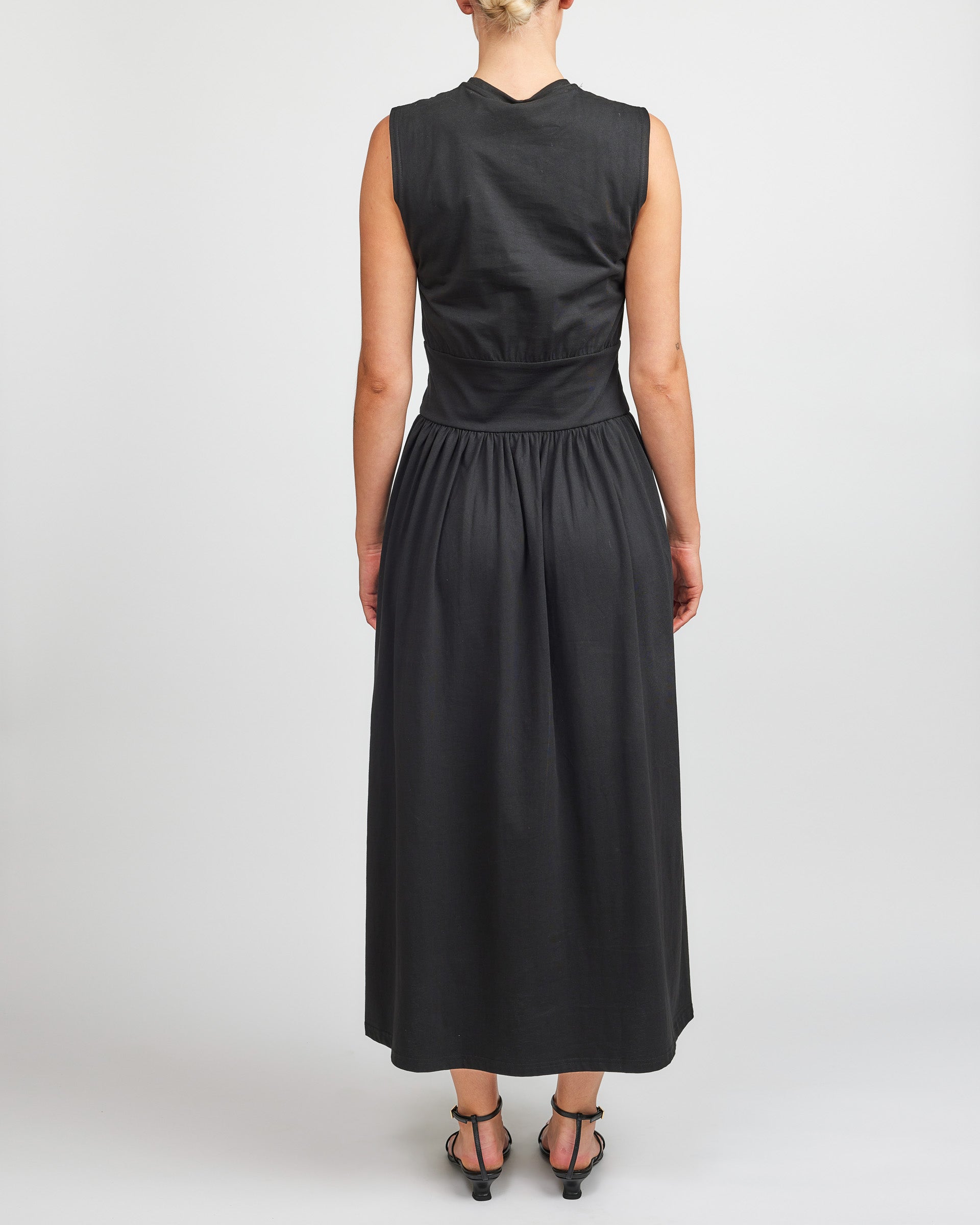 Toteme Black Sleeveless Cotton Tee Dress