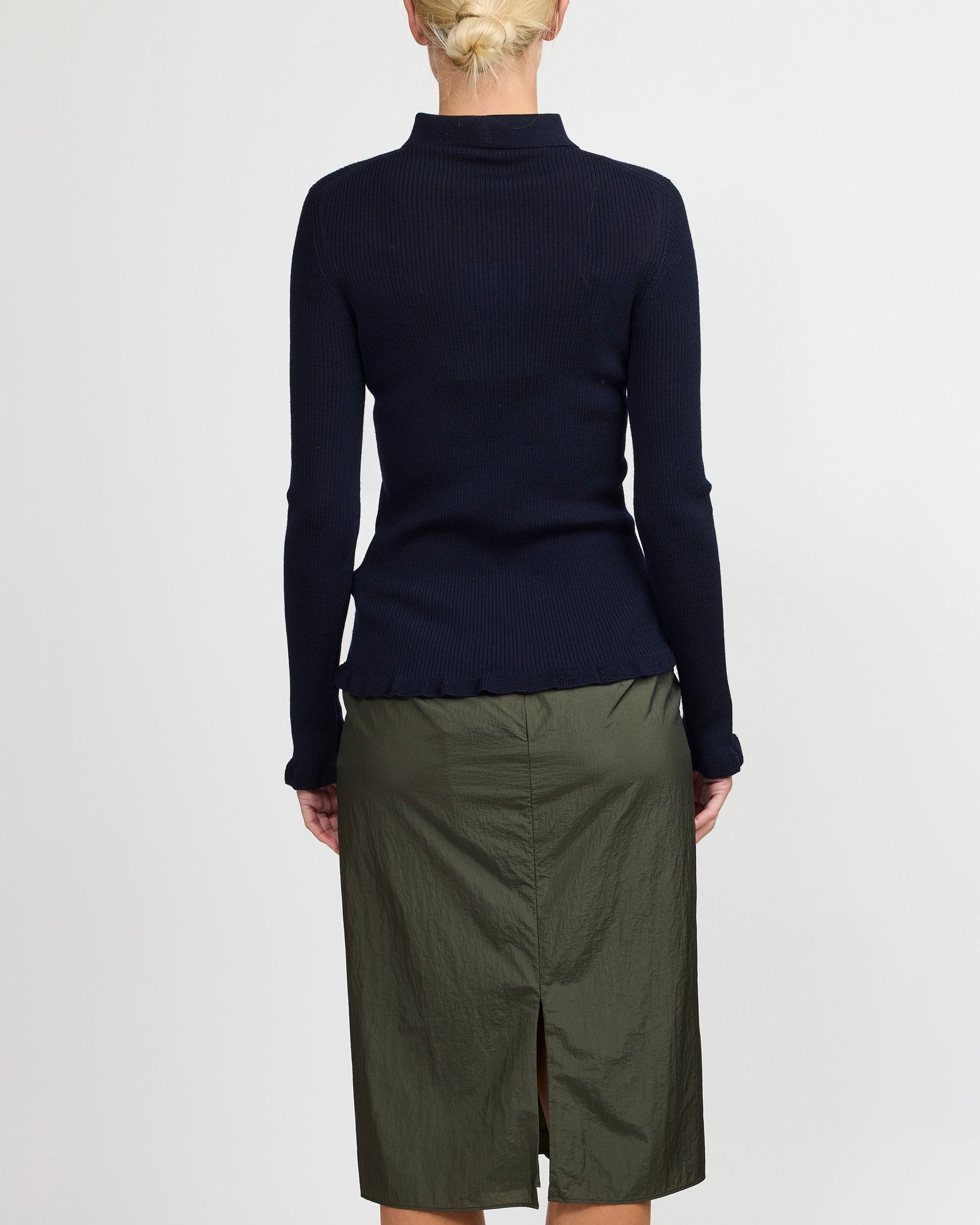 Cecilie Bahnsen Oda Navy Top