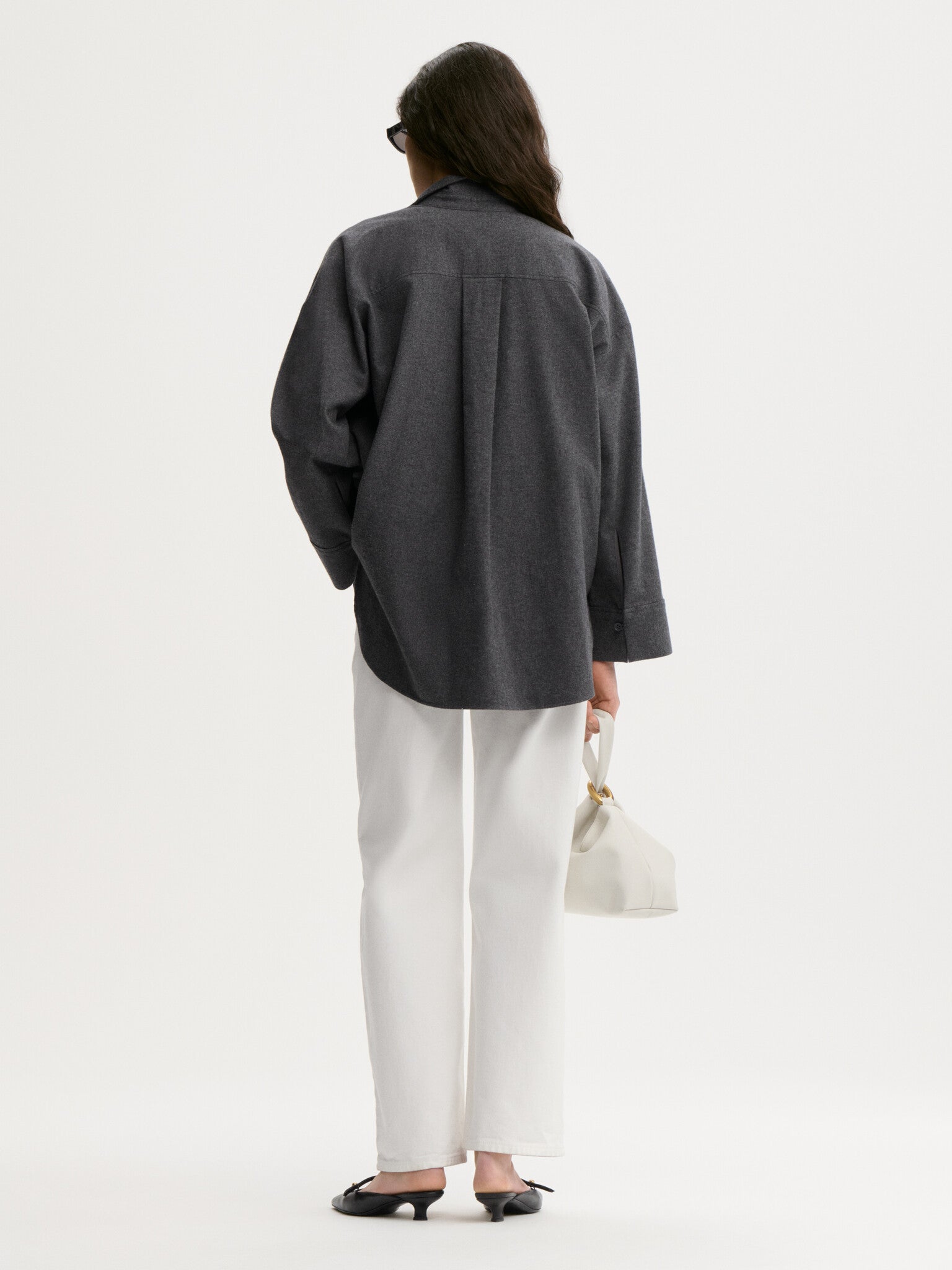 By Malene Birger Dark Grey Melange Derris Flannel Shirt