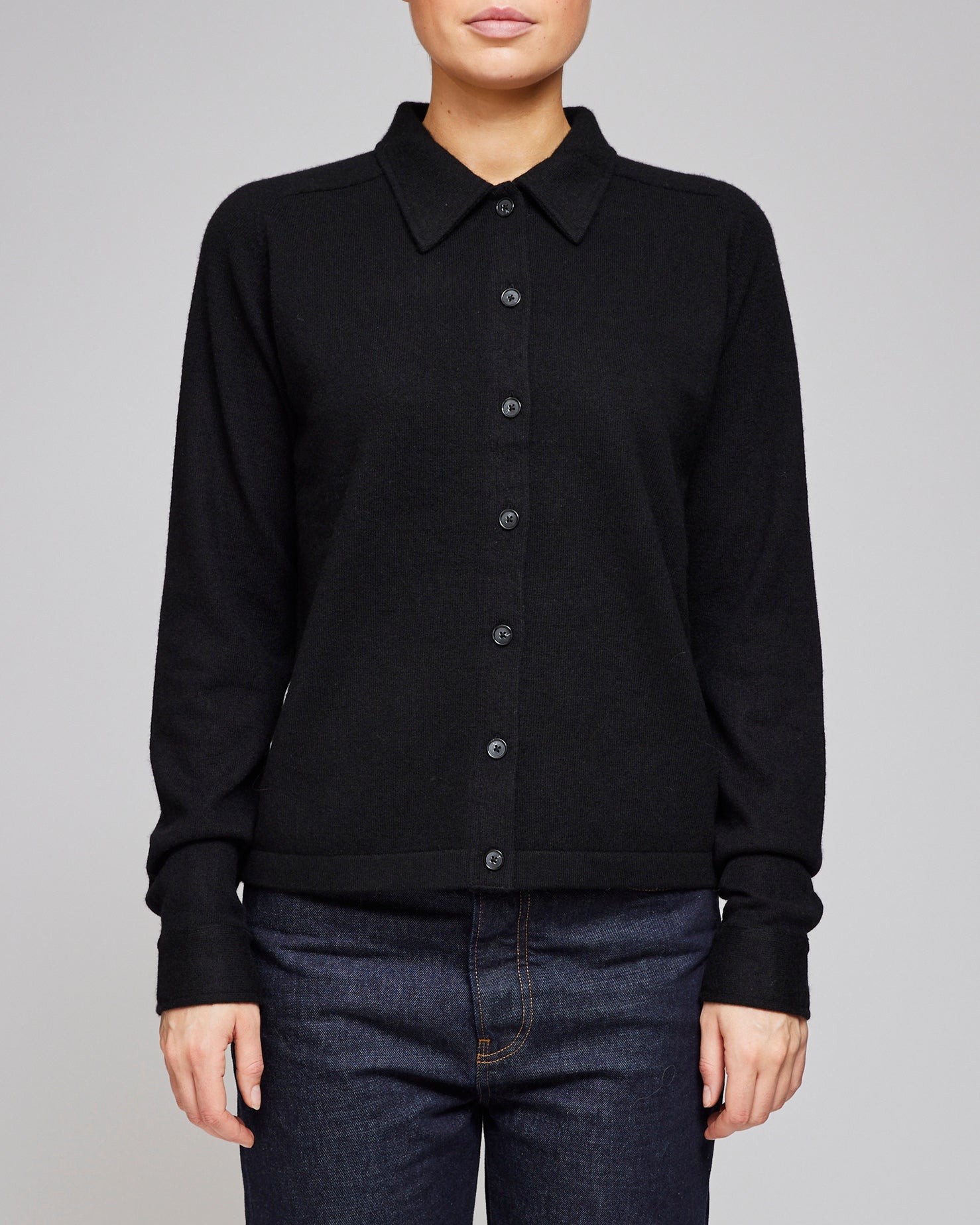 Toteme Black Raglan Sleeve Cashmere Cardigan