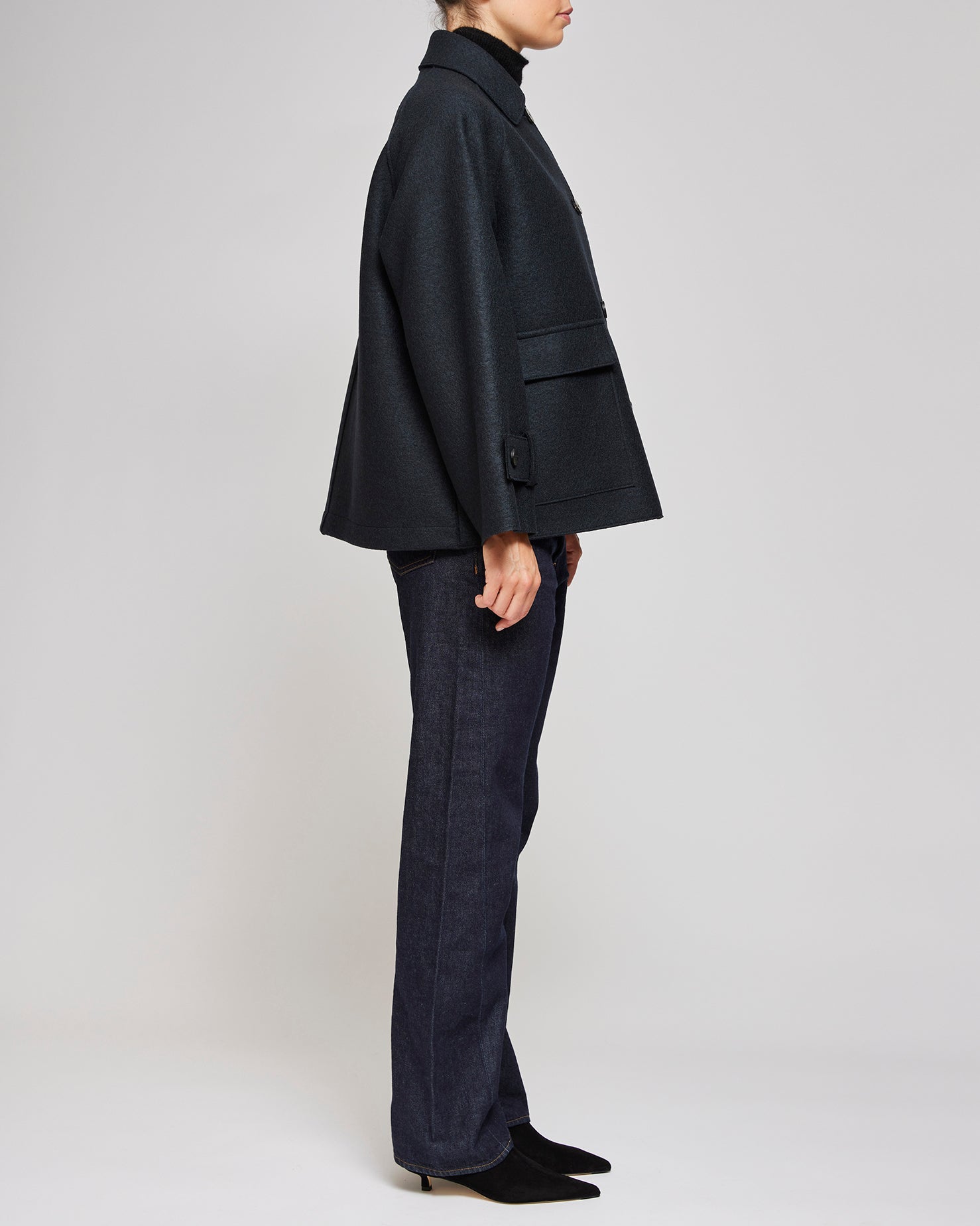 Harris Wharf London Dark Blue Raglan Jacket