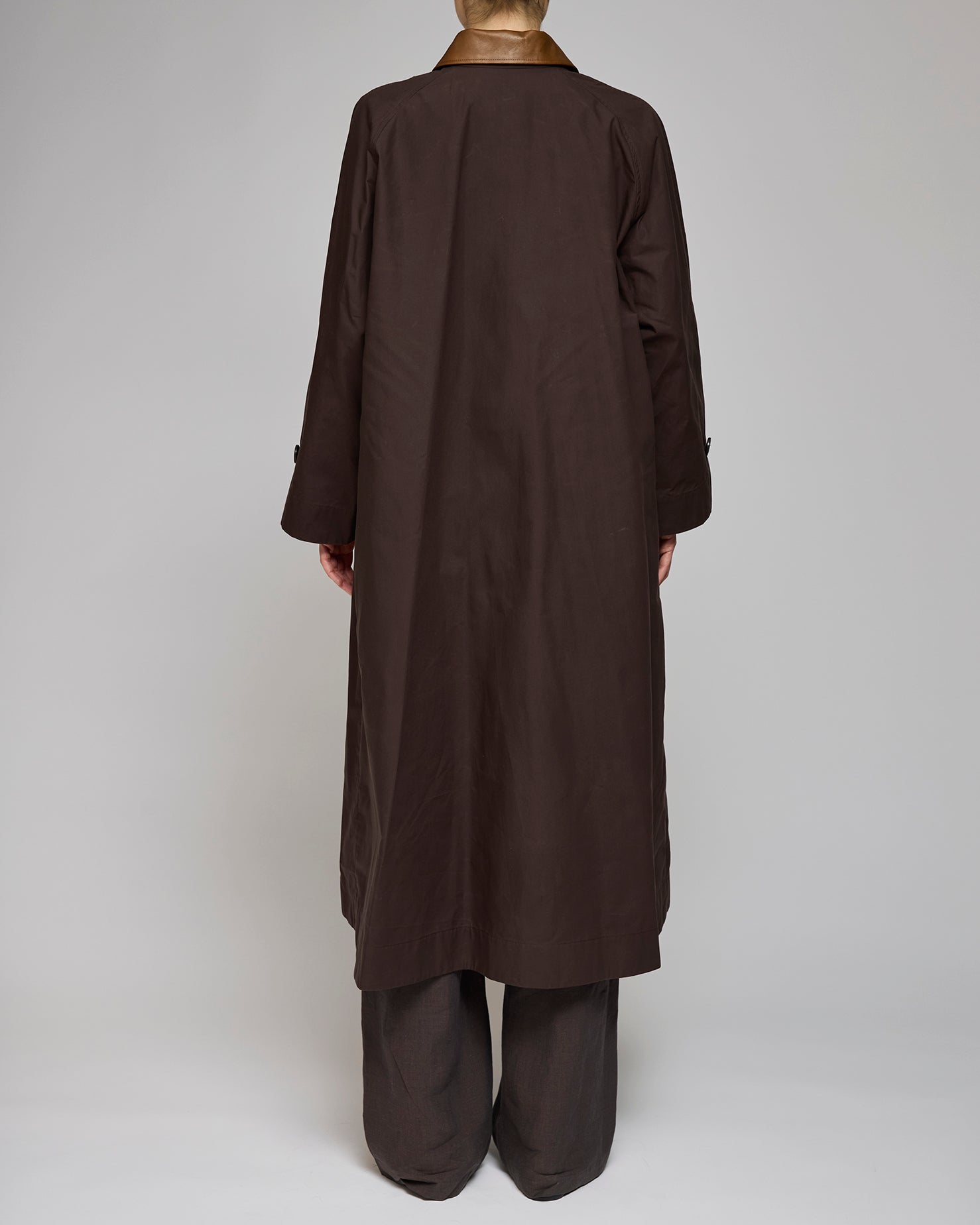 Af Agger Brown Waxed Cotton Mac Coat