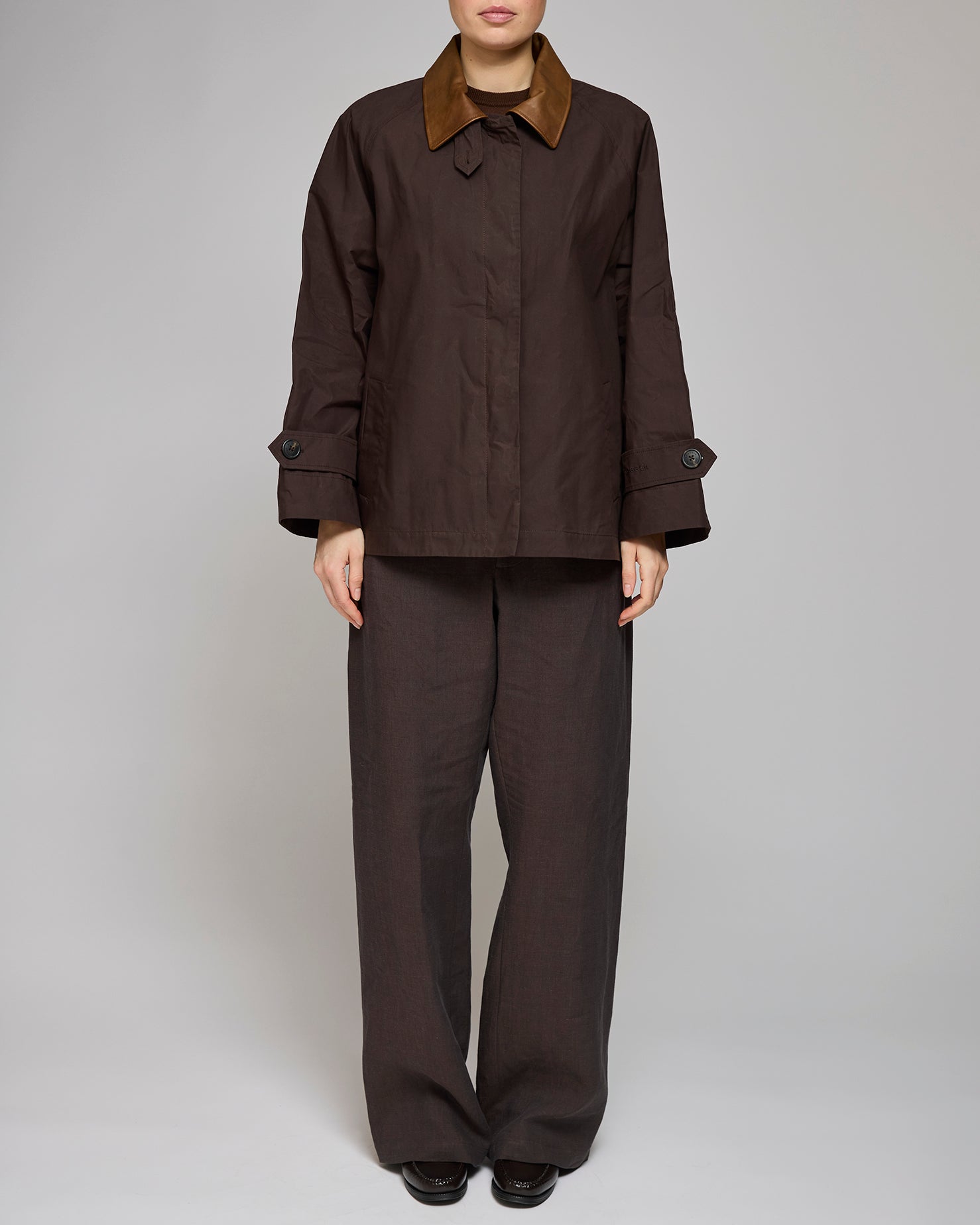 Af Agger Brown Waxed Cotton Mac Jacket