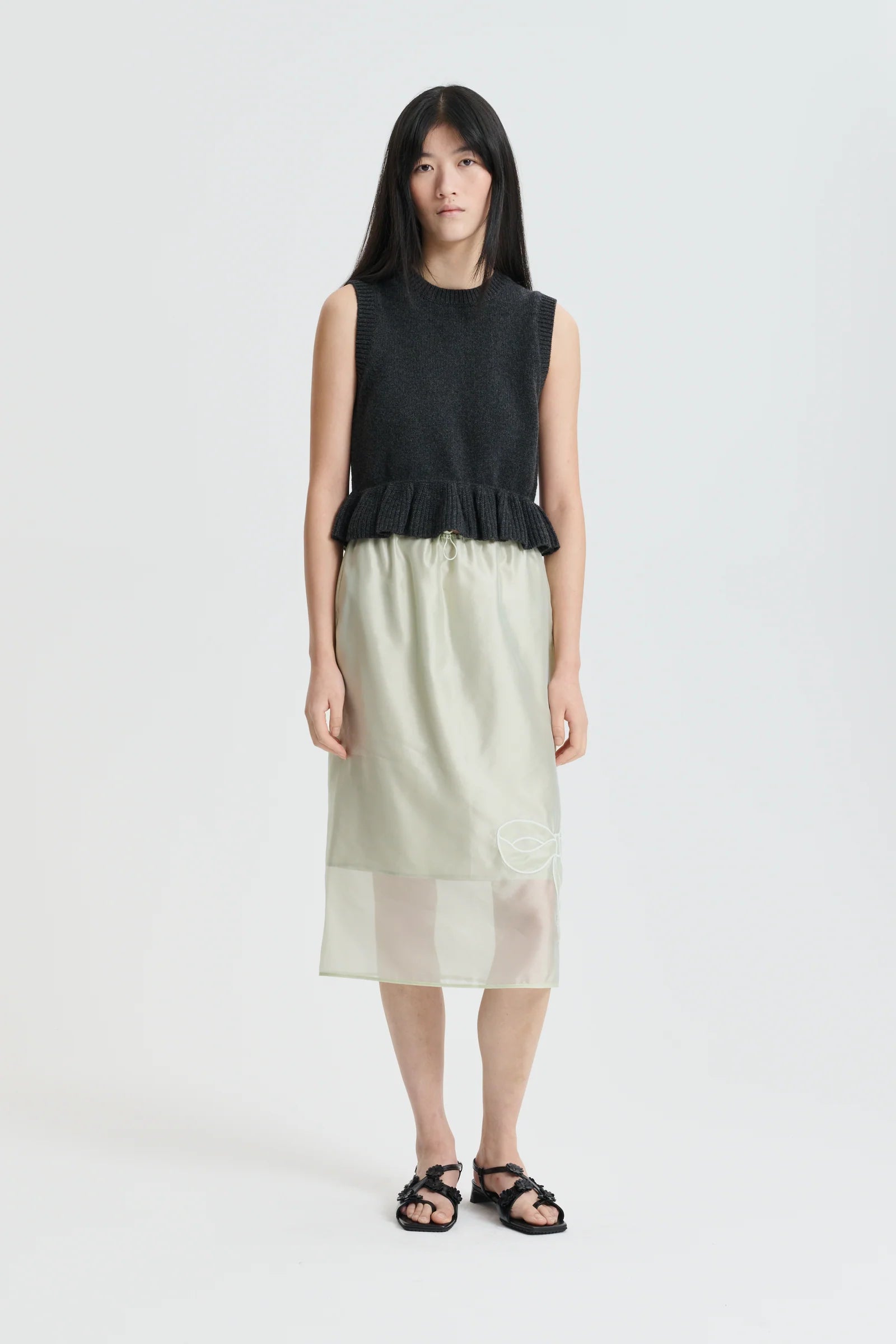 Cecilie Bahnsen Charcoal Grey Bill Vest