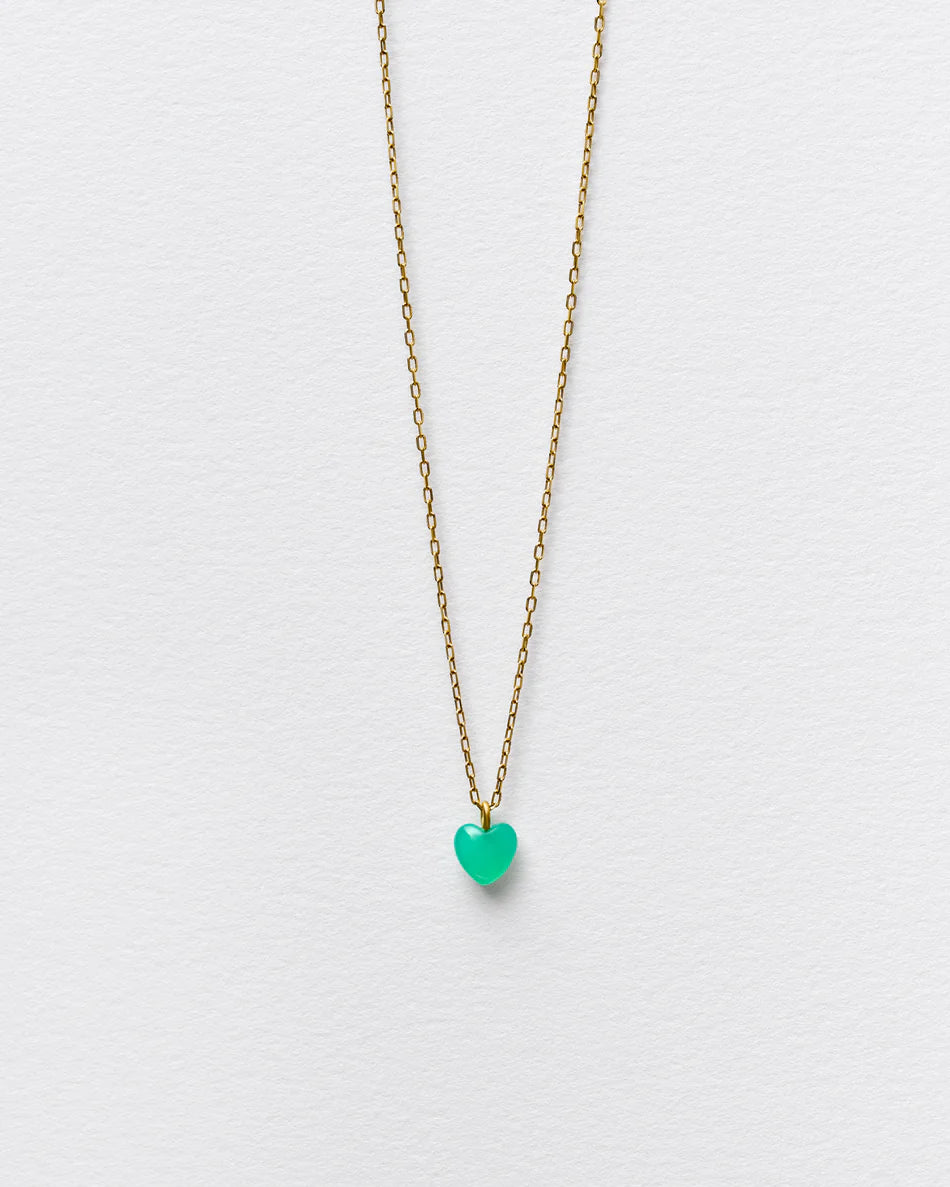 Jo Riis-Hansen Green Mini Heart Necklace