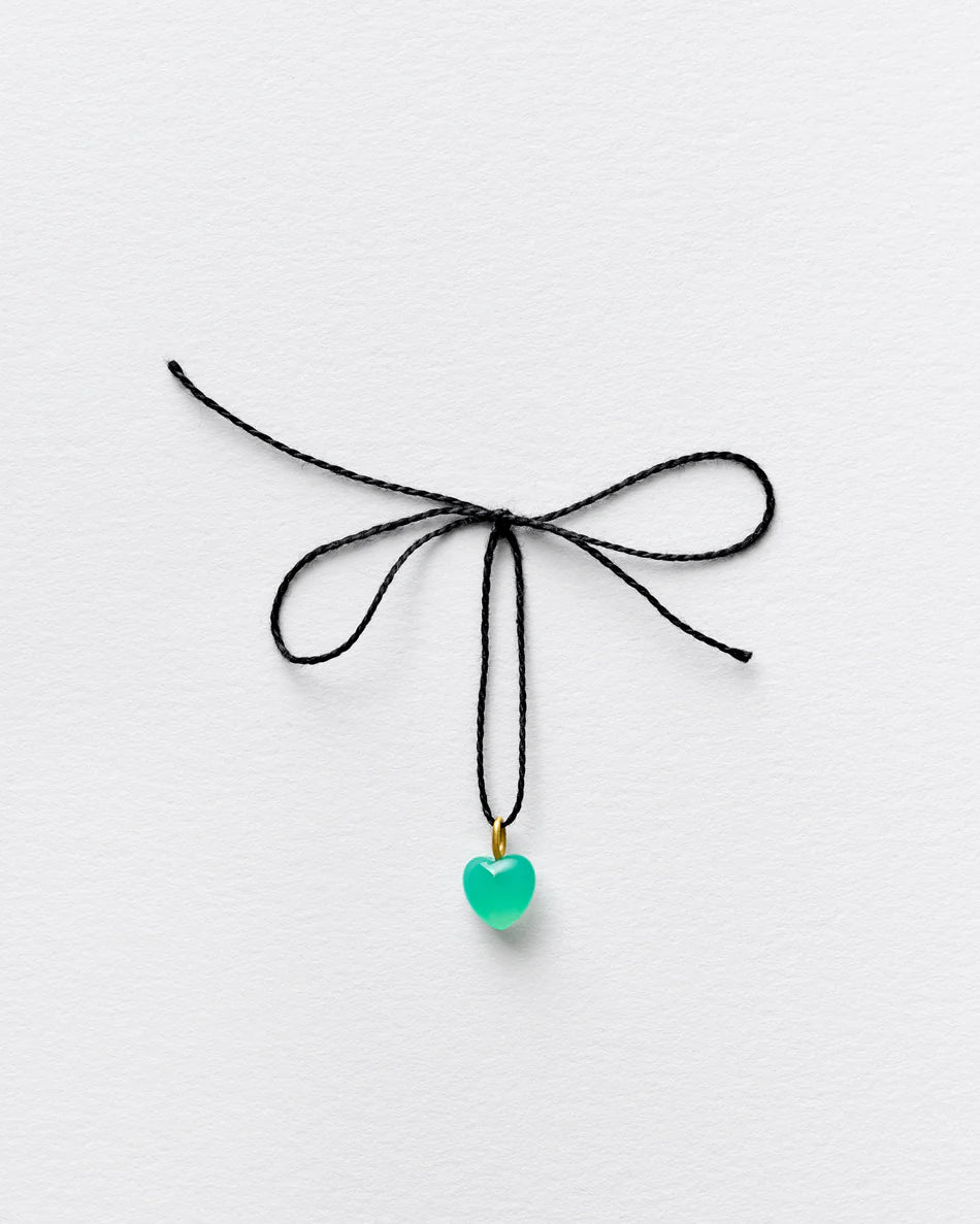 Jo Riis-Hansen Green Midi Heart Pendant