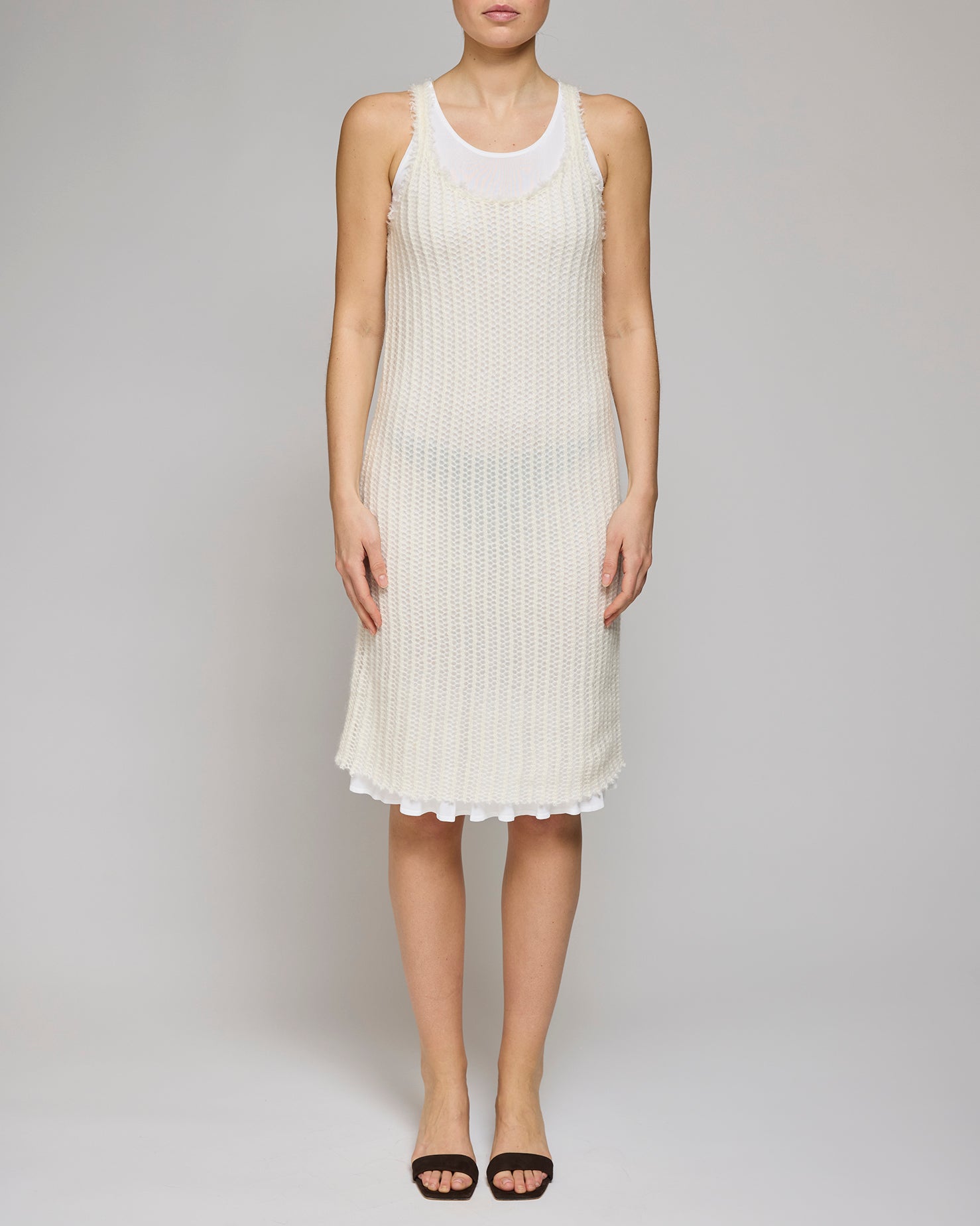 Toteme Off-White Mohair Knit Tank Dress