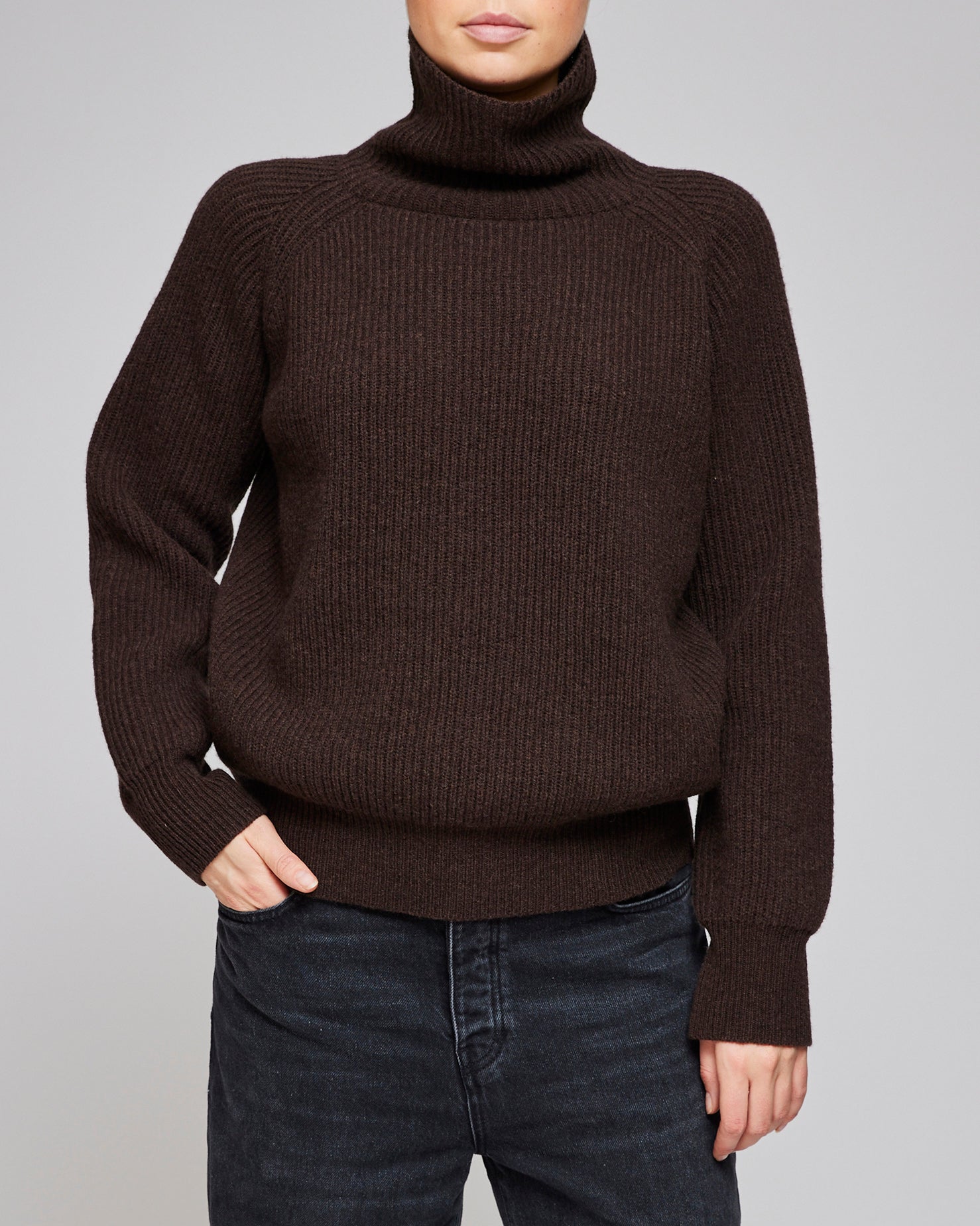 Af Agger Brown Shetland Wool Turtleneck