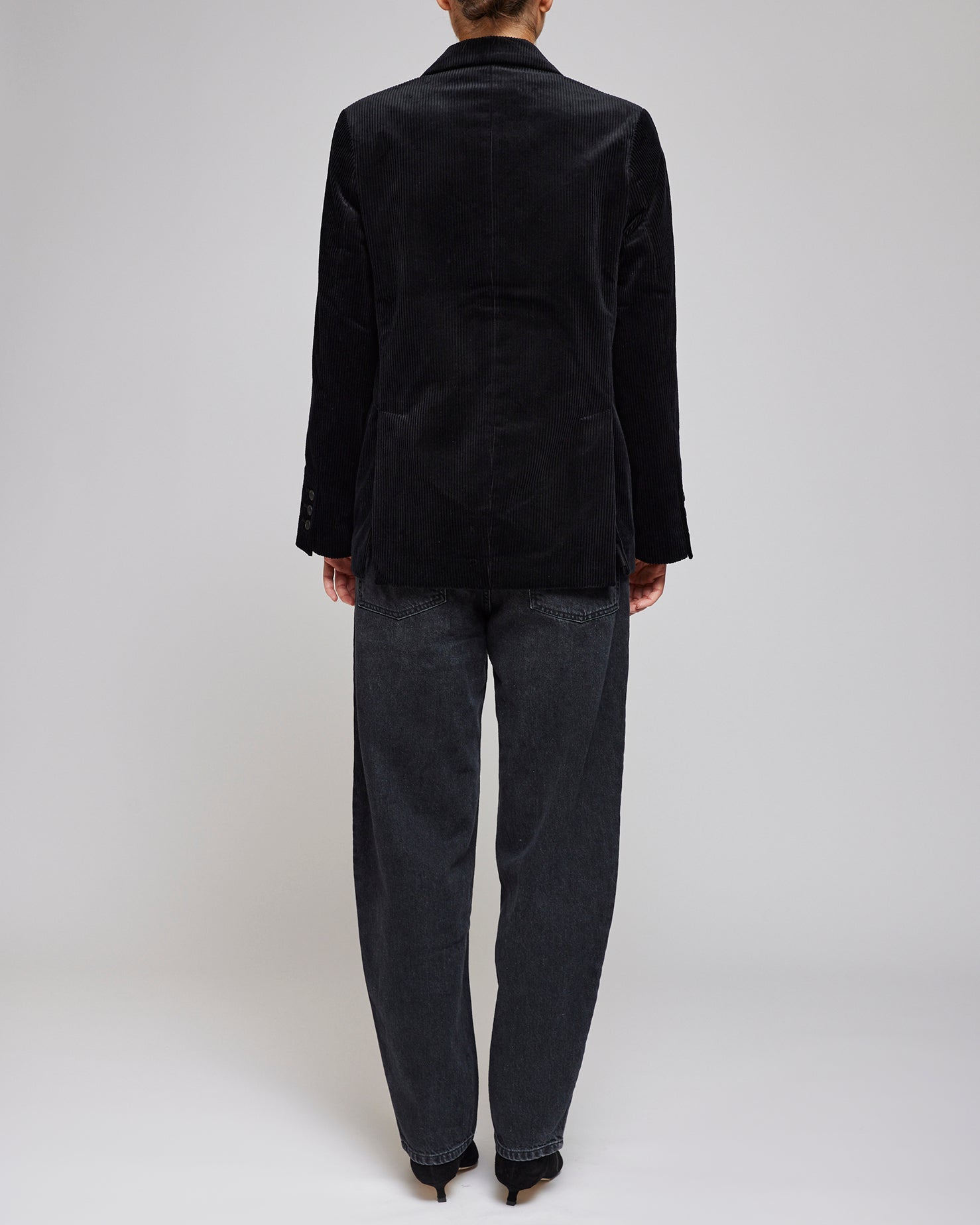 Af Agger Black Corduroy Straight Blazer