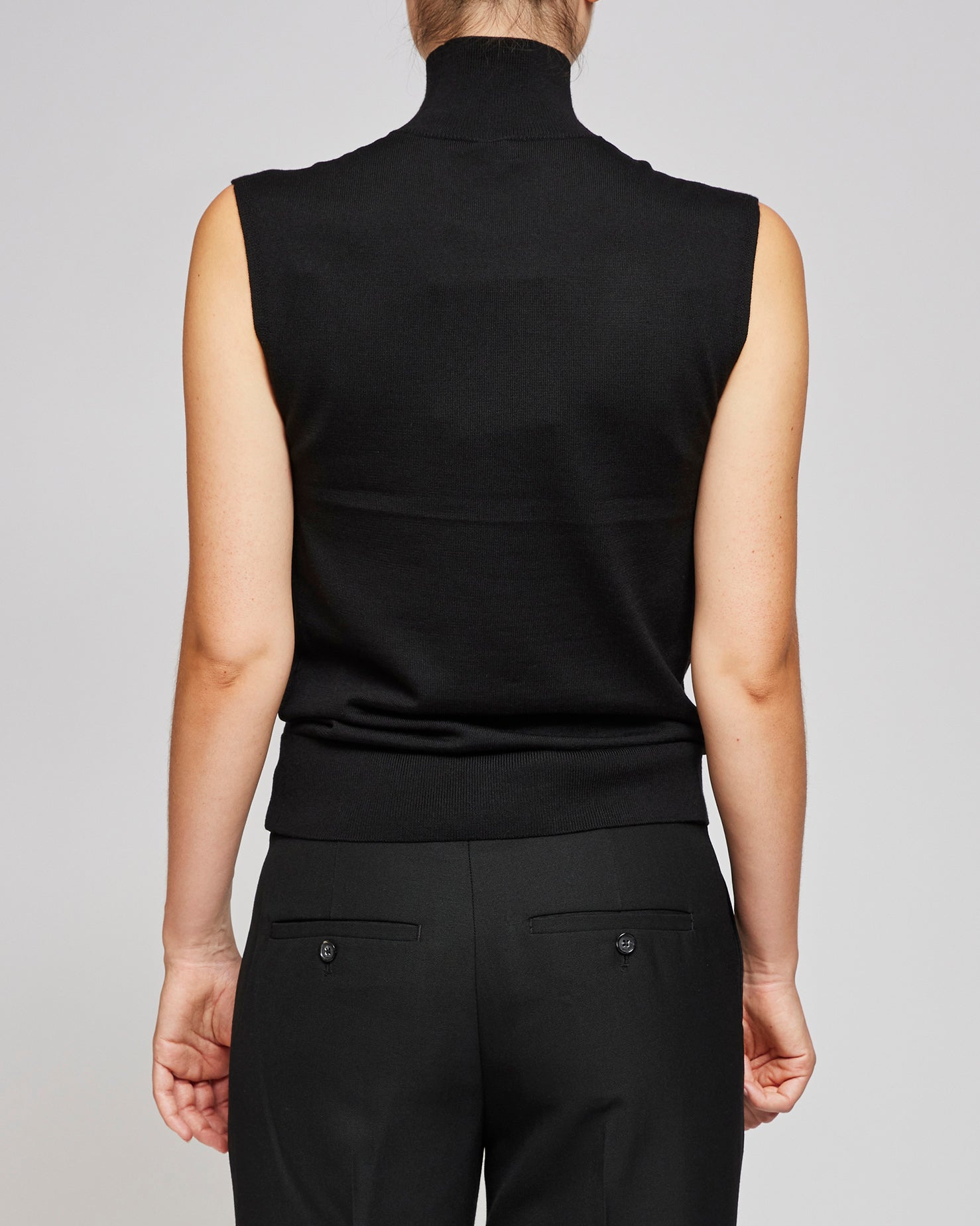 Toteme Black Sleeveless Fine Turtleneck
