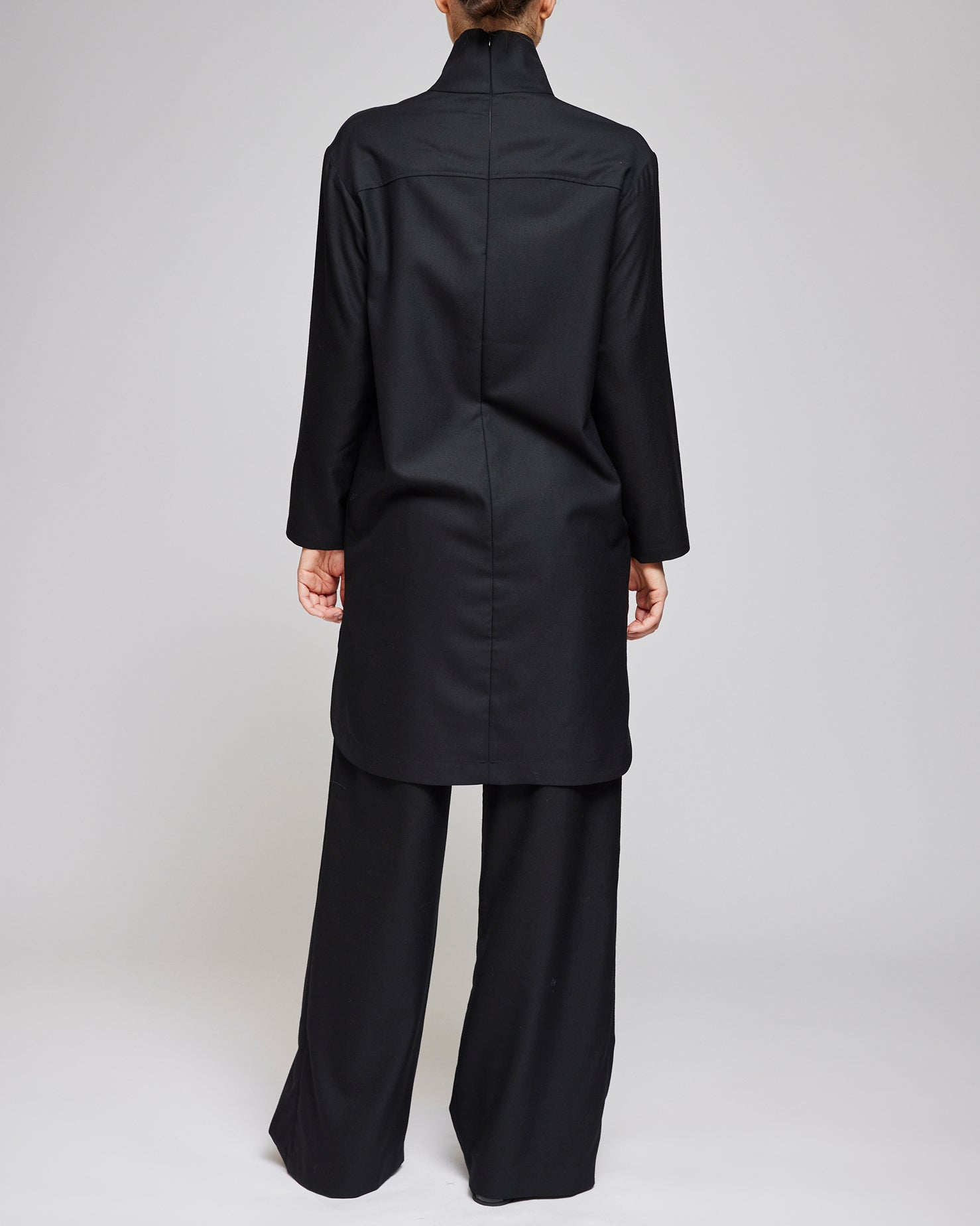 Af Agger Black Fine Wool Shirt Dress
