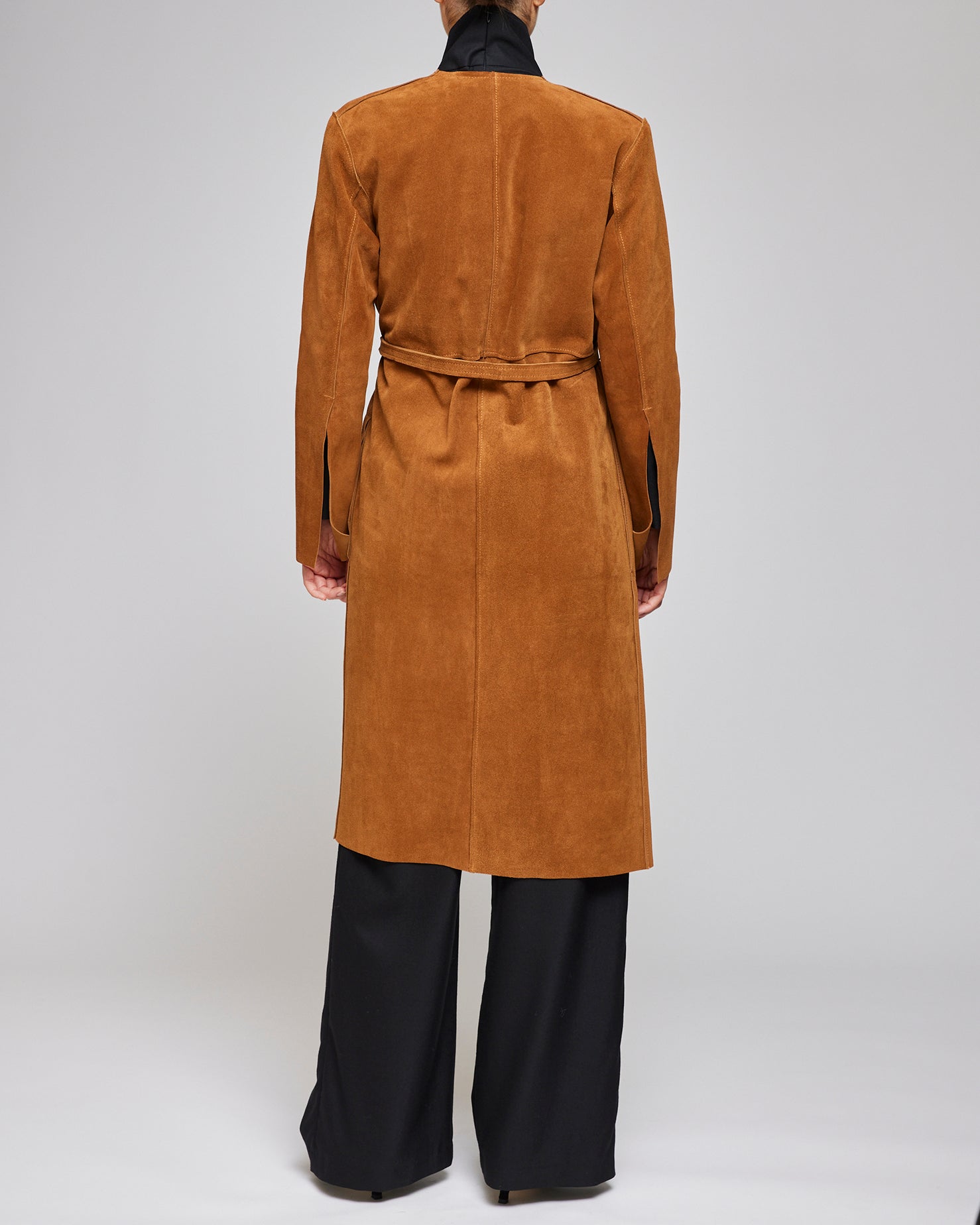 Af Agger Cognac Suede Coat