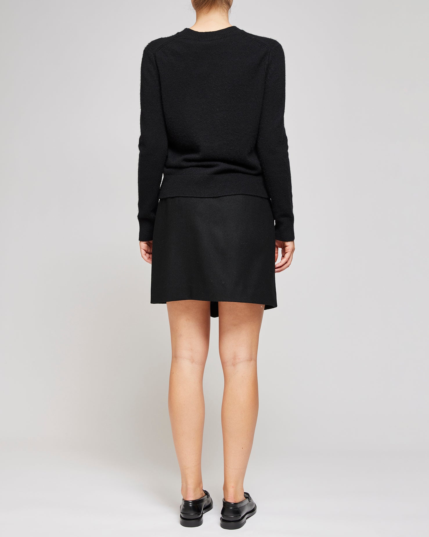 Dries Van Sougies Felt Wool Skirt Black