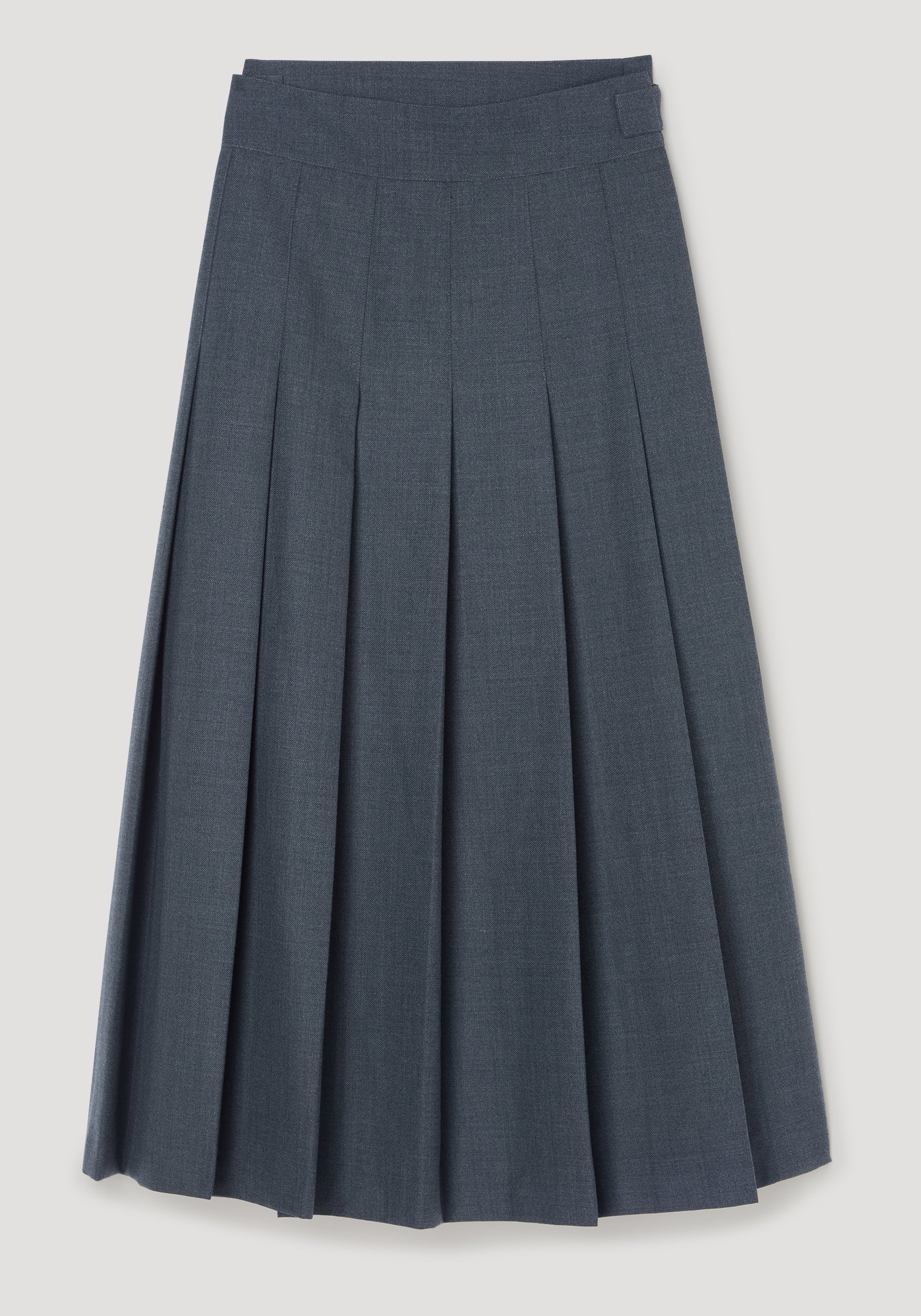 RÓHE Dark Grey Melange Pleated Wrap Skirt