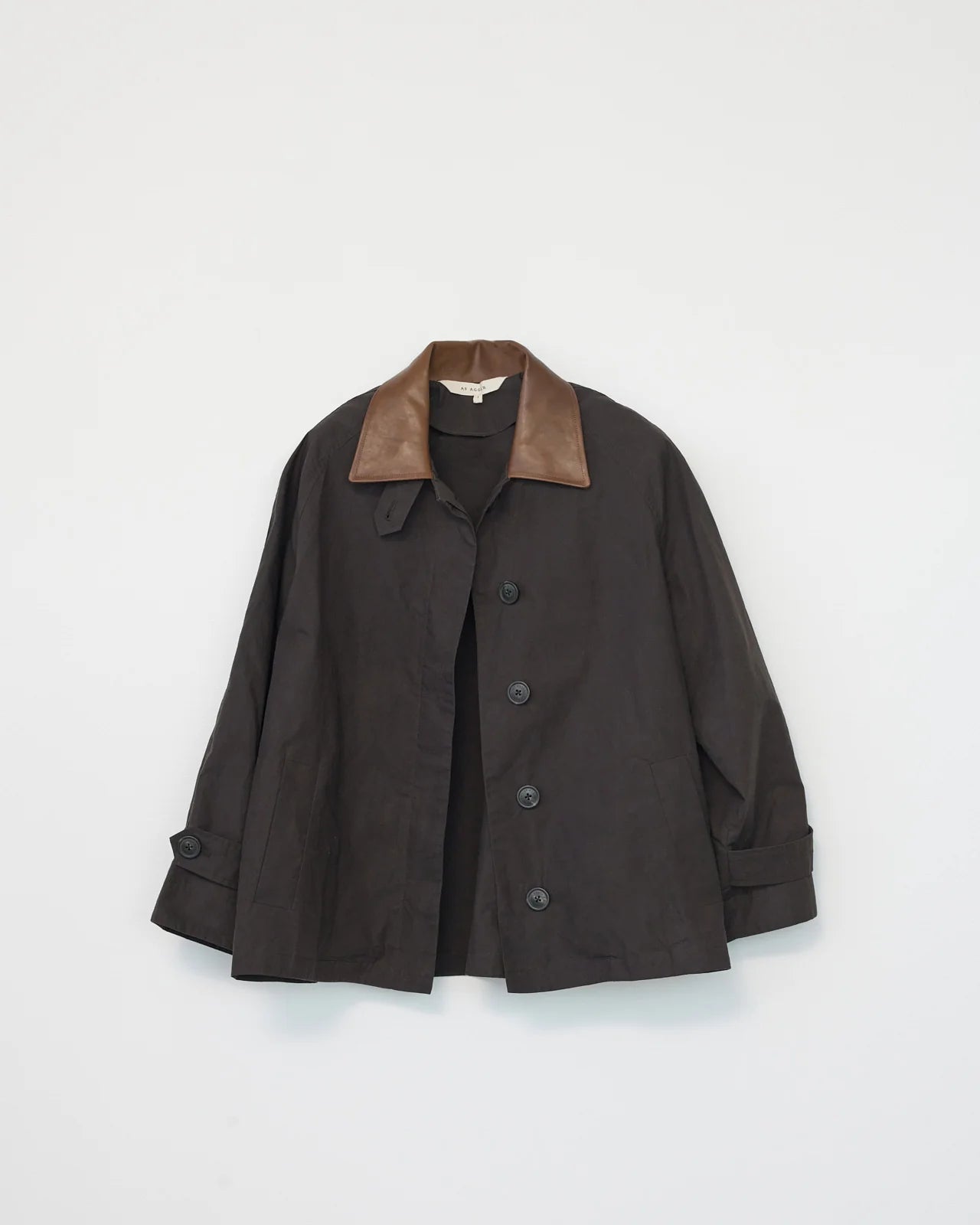 Af Agger Brown Waxed Cotton Mac Jacket