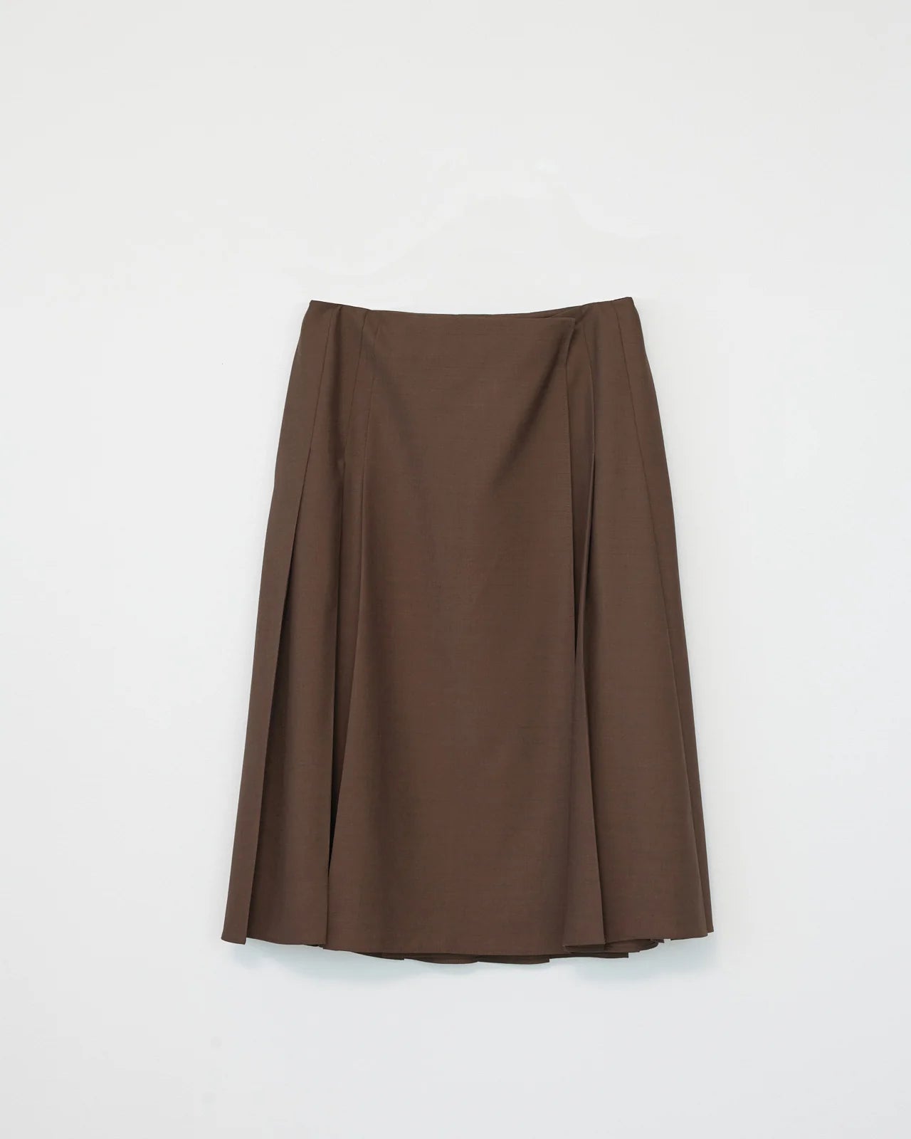 Af Agger Brown Wool Pleated Skirt