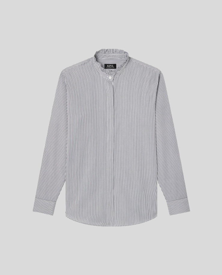 A.P.C. False Black À Col Volanté Blouse