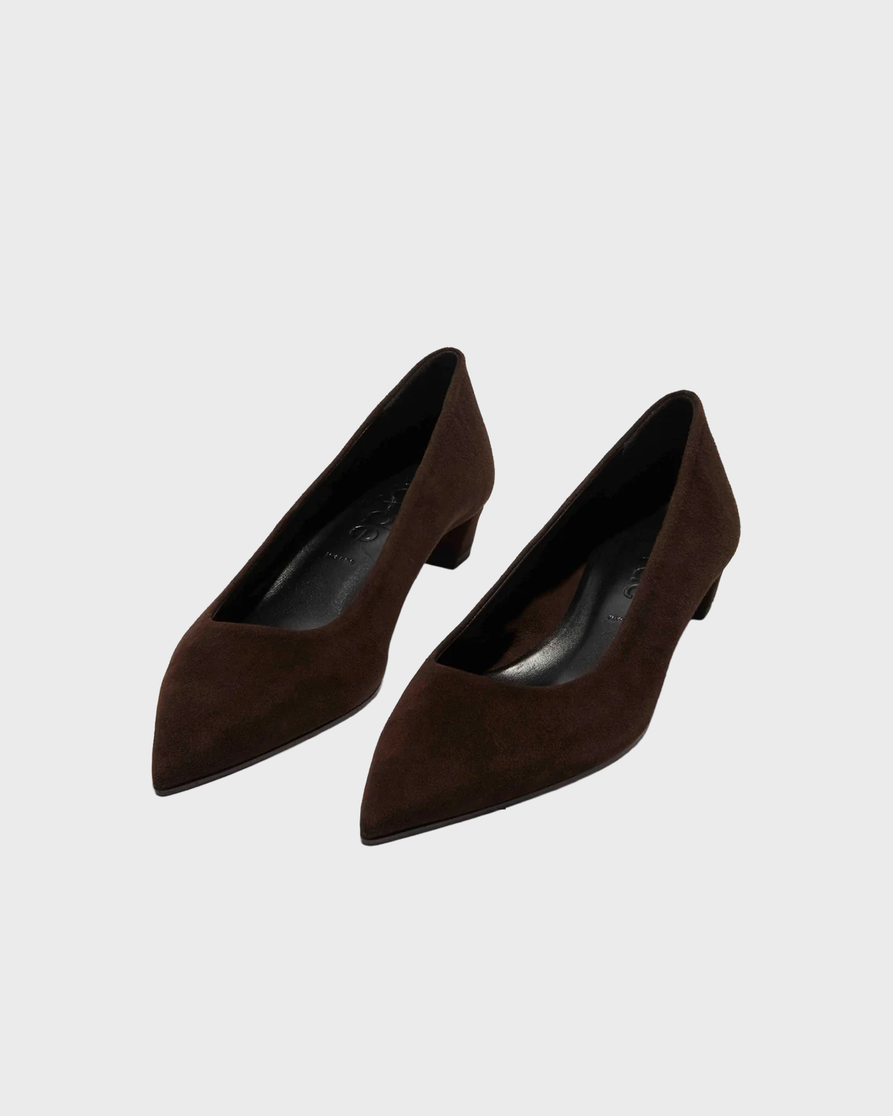 Aeyde Judi Kid Suede Leather Moka Pumps