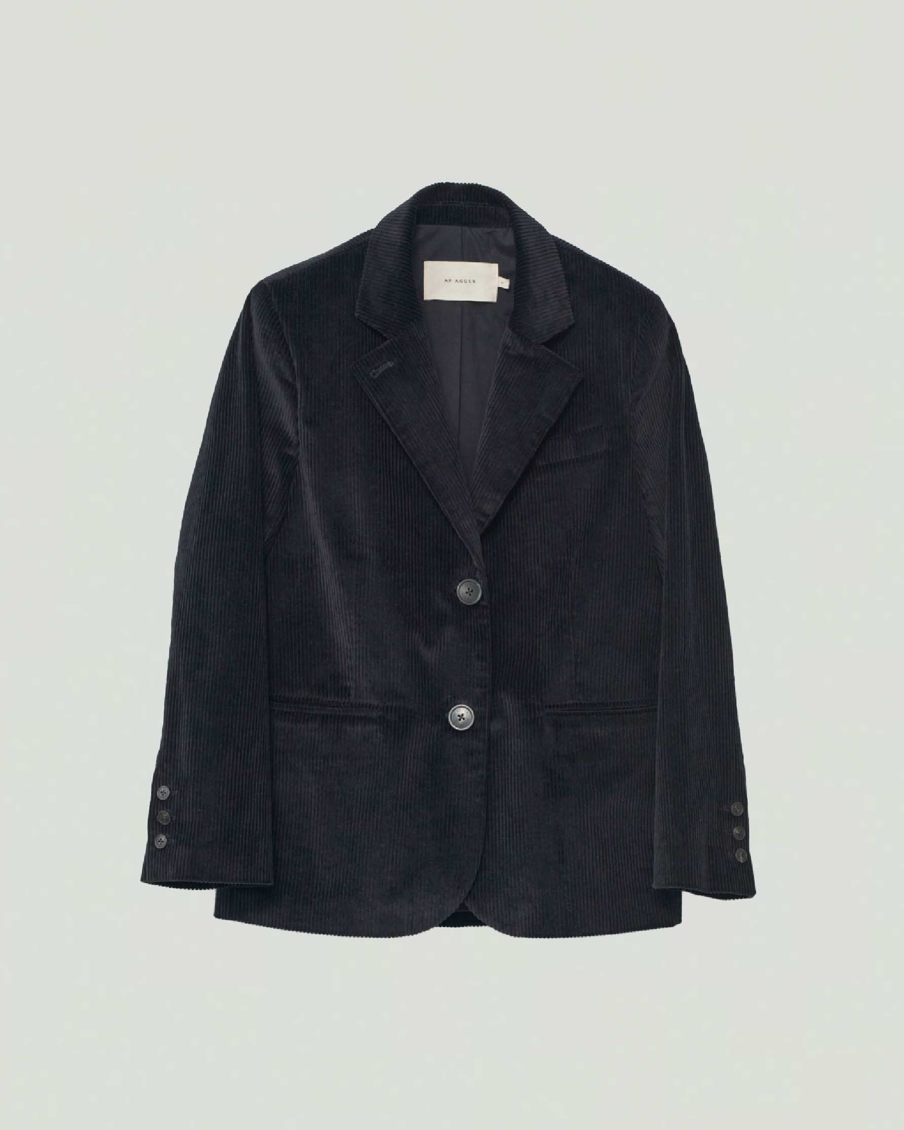 Af Agger Black Corduroy Straight Blazer