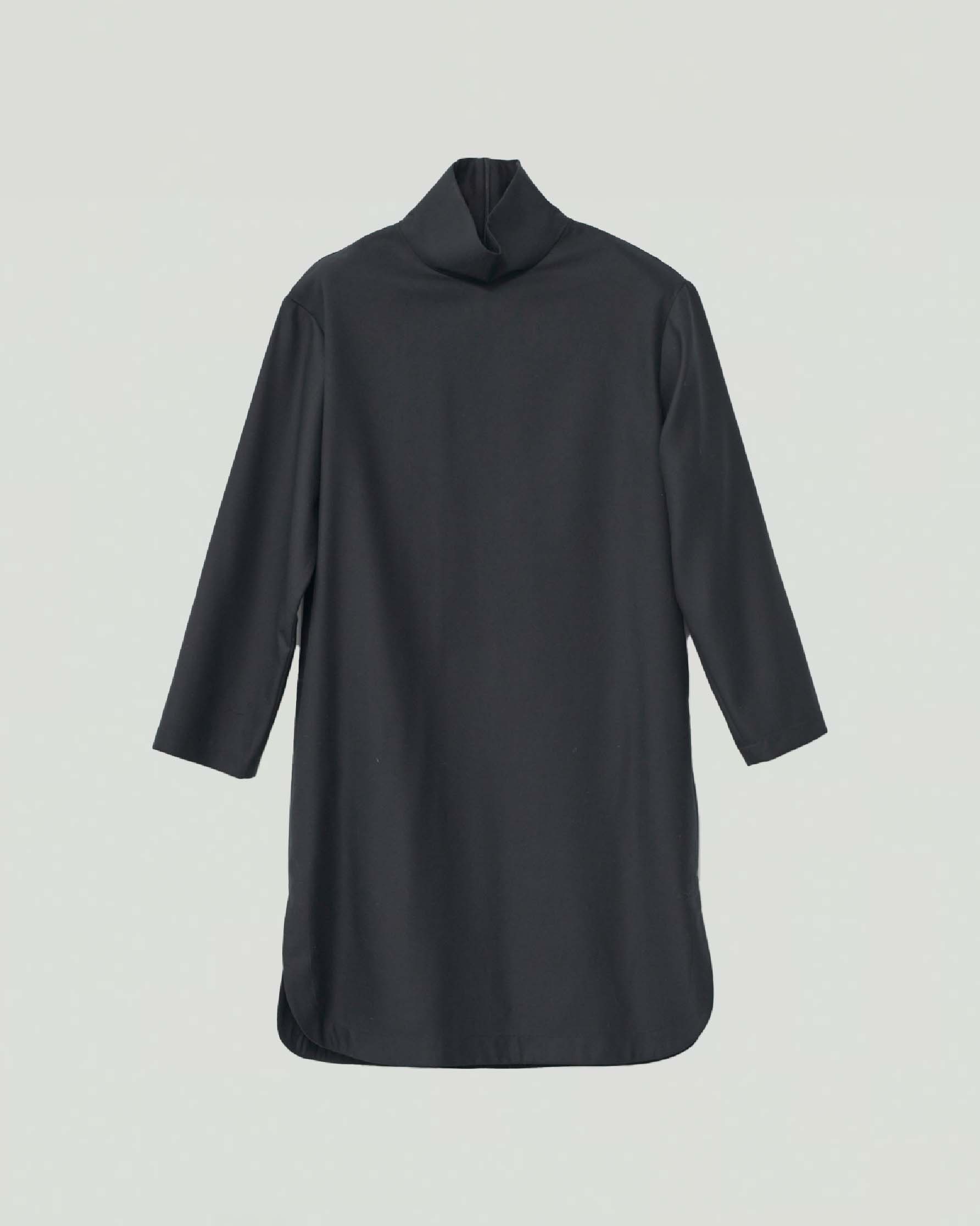 Af Agger Black Fine Wool Shirt Dress