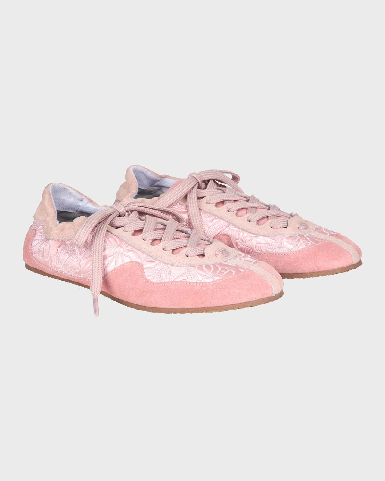 Cecilie Bahnsen Blush Pink Blaise Soft Suede Sneakers