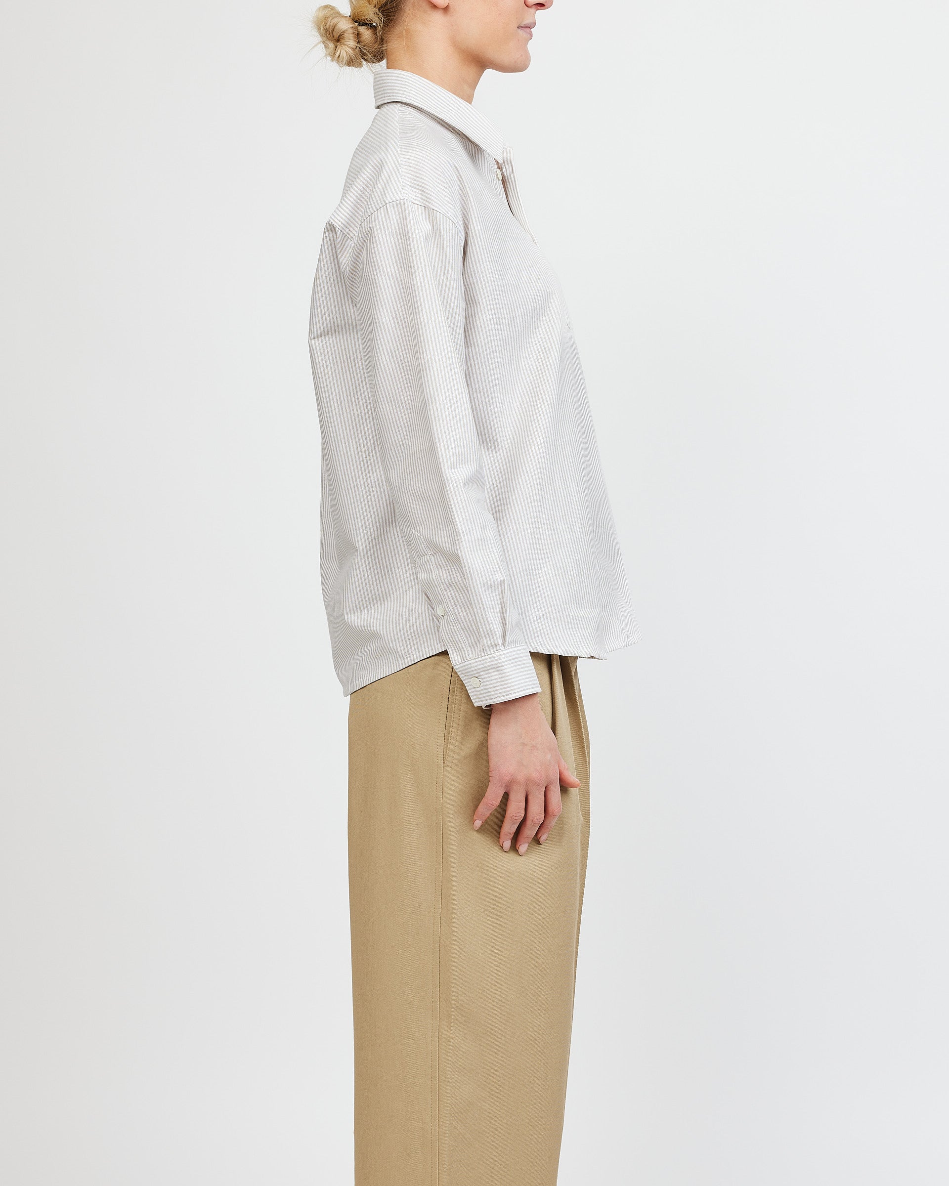 A.P.C. Chemise Boyfriend Logo Beige Shirt