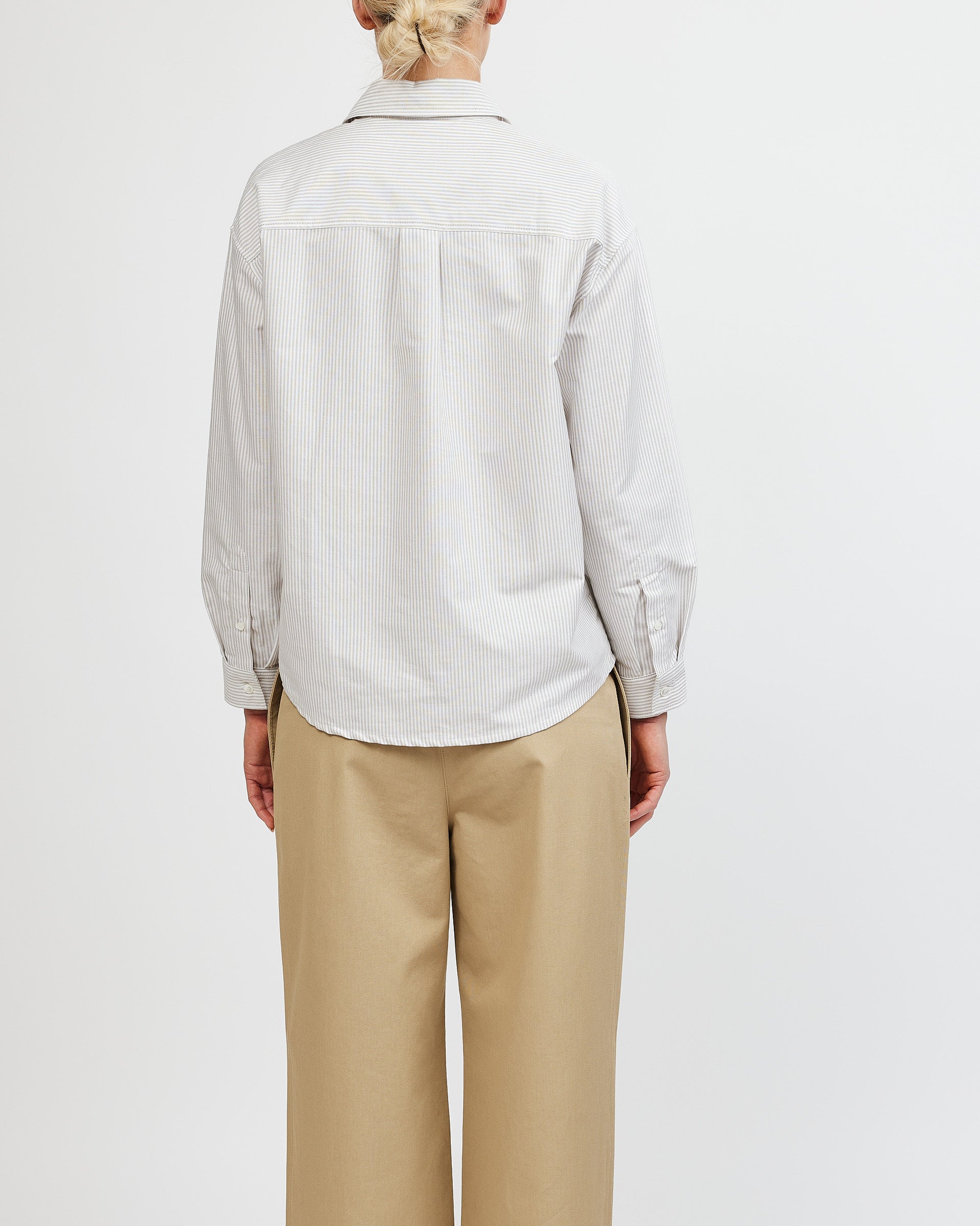 A.P.C. Chemise Boyfriend Logo Beige Shirt