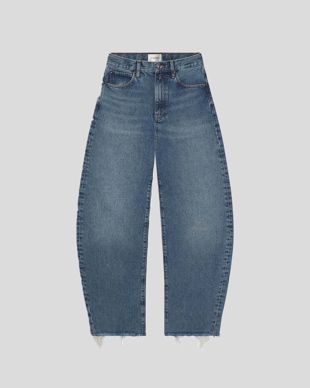 Frame The Bubble Crop Knock Out Raw Fray Jeans