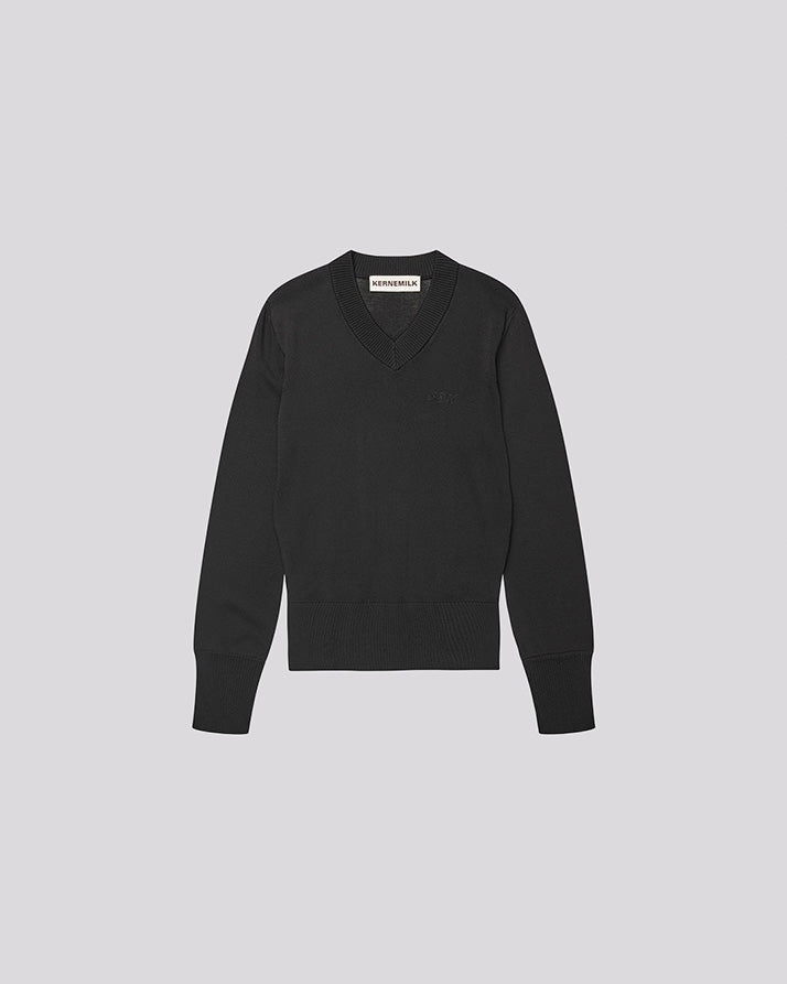 Kernemilk Black Deborah V-neck Knit