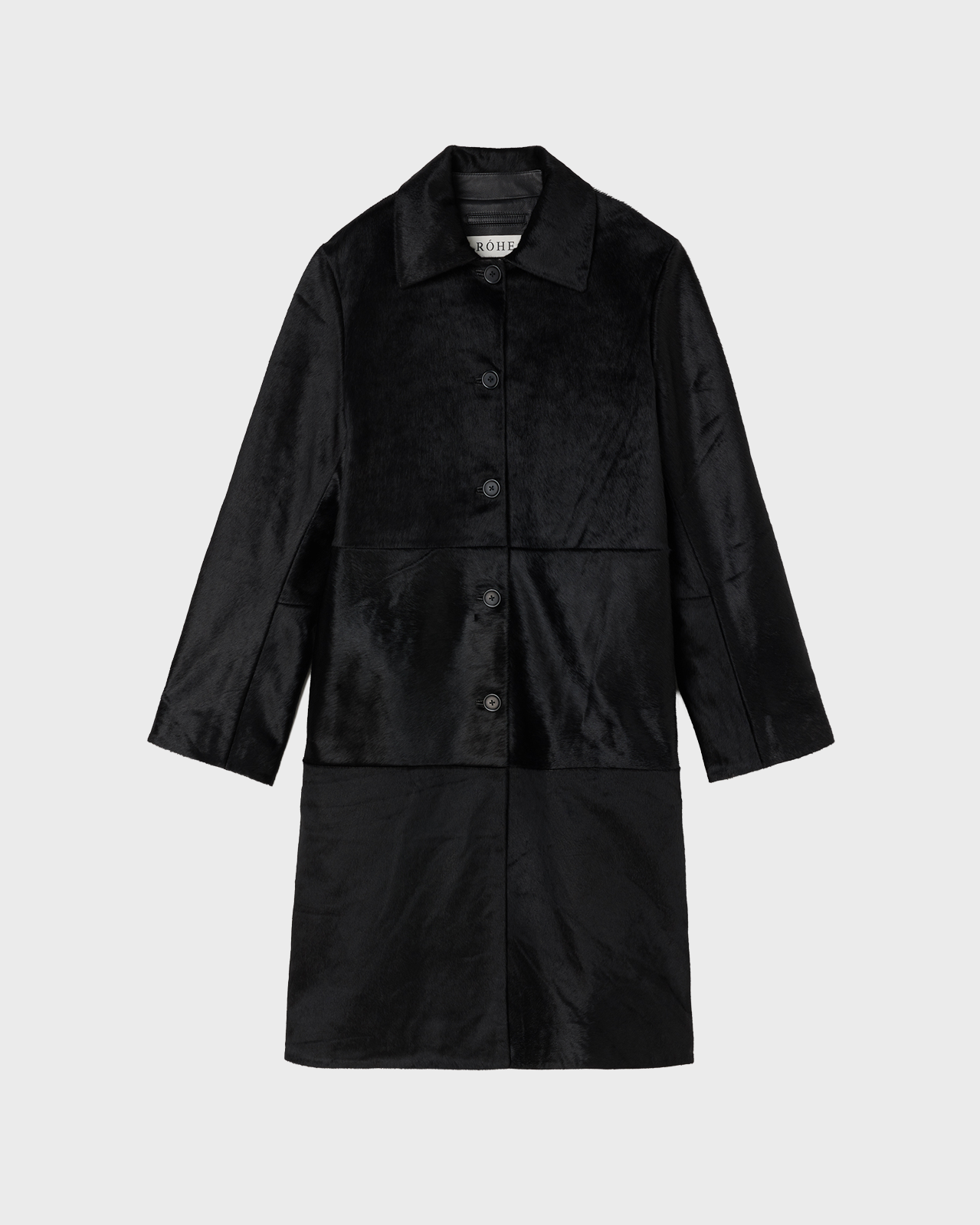 RÓHE Black Ponyhair Coat
