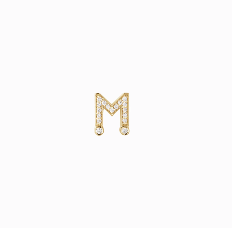 Sophie Bille Brahe Simple Letter M Earring
