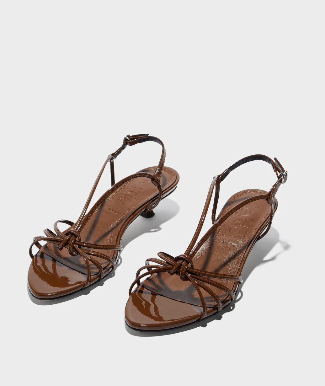 Aeyde Amara Tobacco Patent Calf Leather