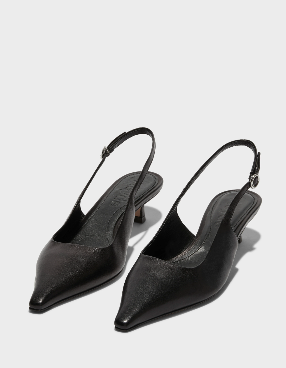 Aeyde Nappa Black Catrina Kitten Heels