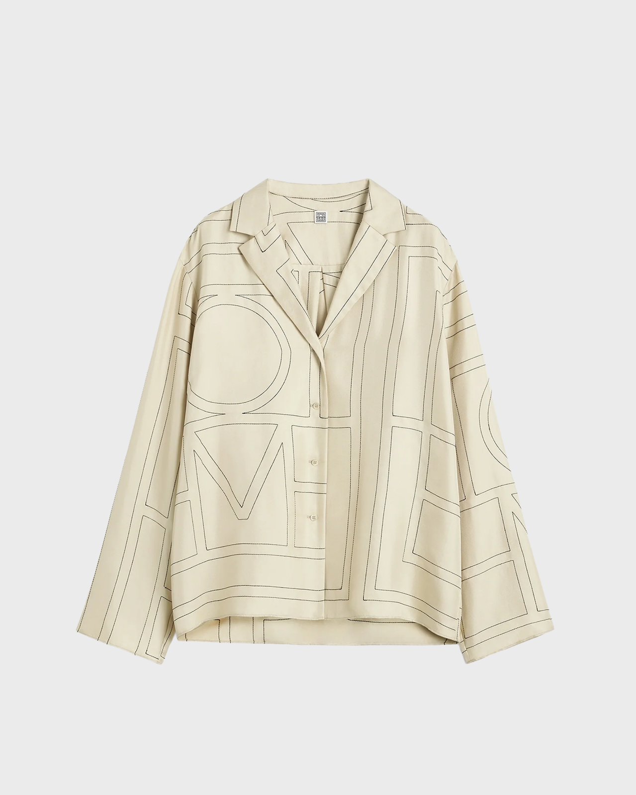Toteme Ivory Monogram Silk PJ Top