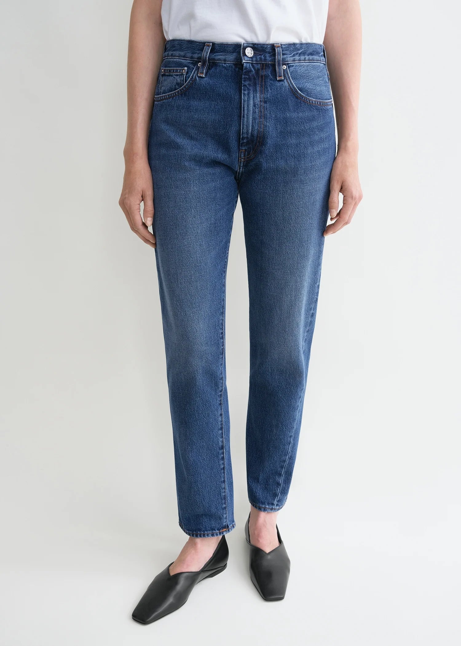 Toteme Washed Blue Twisted Seam Denim Jeans