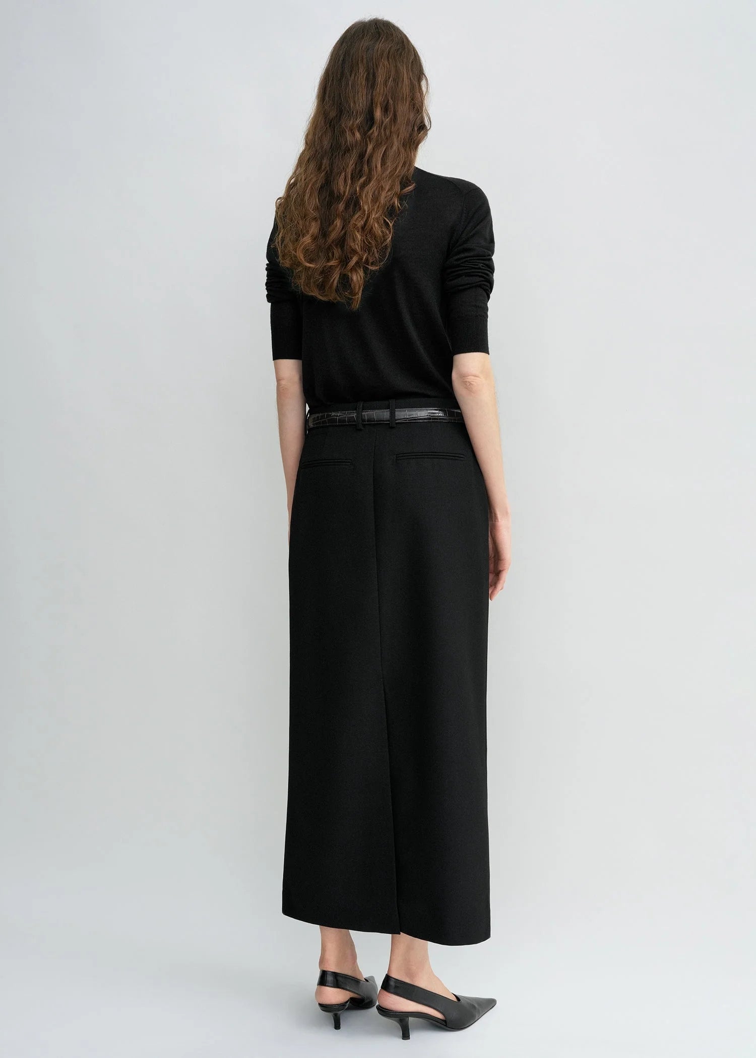 Toteme Black Low-waist Straight Skirt