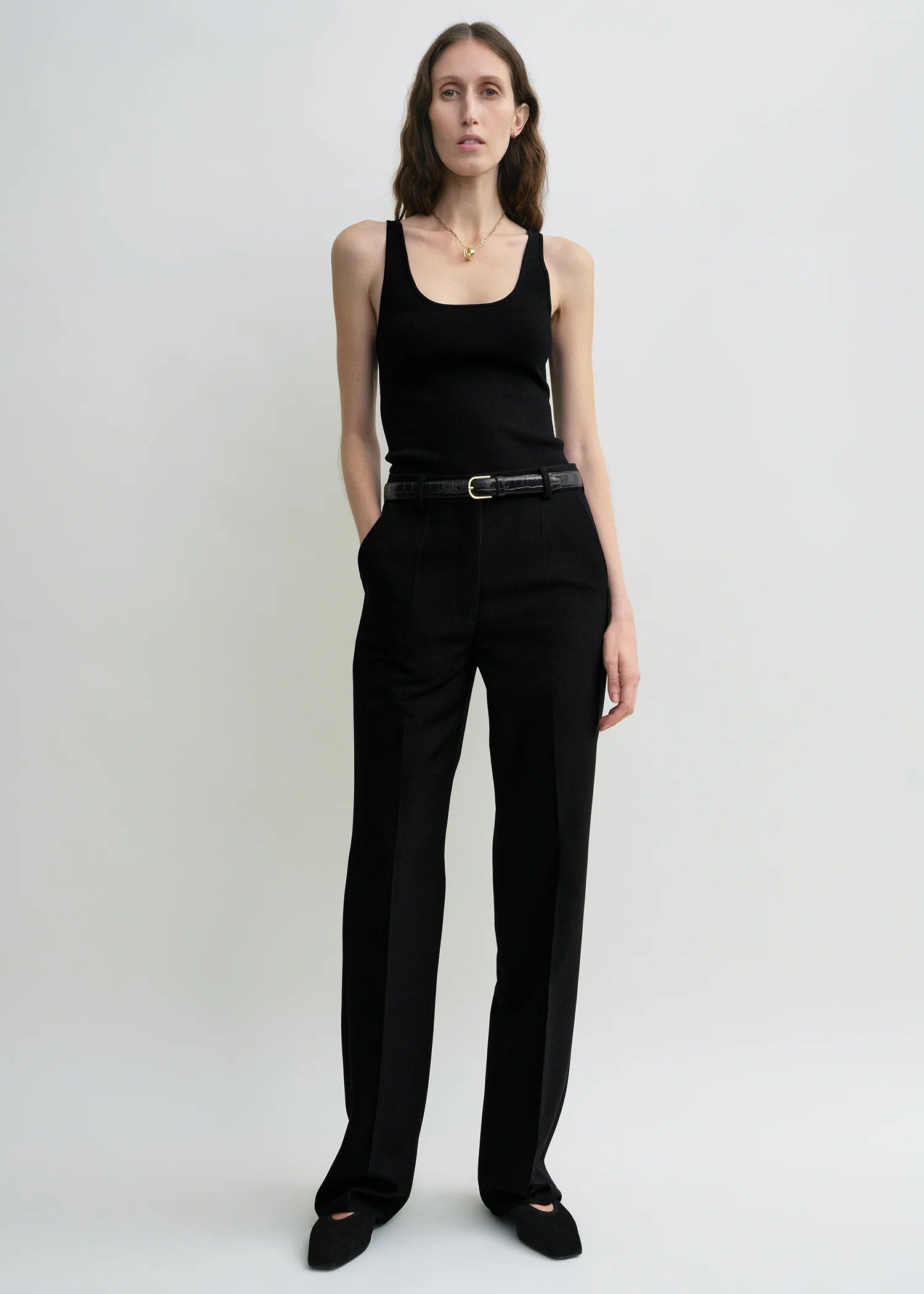 Toteme Black Straight Suit Trousers