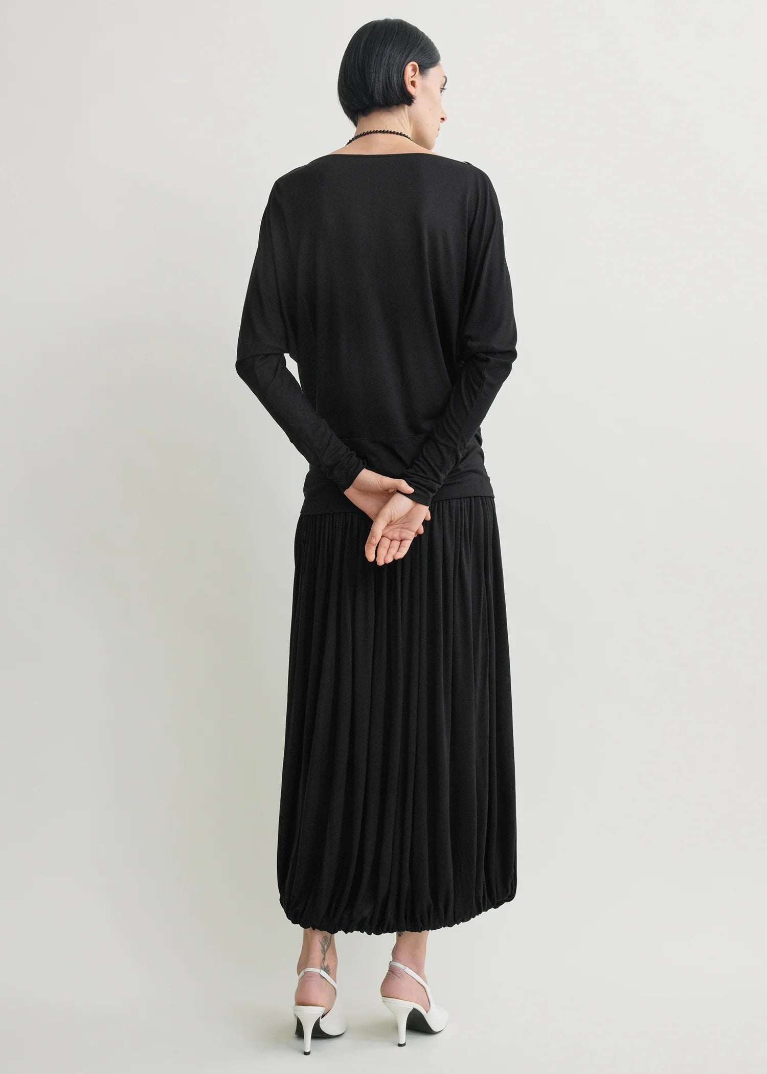 Toteme Black Boatneck Jersey Top