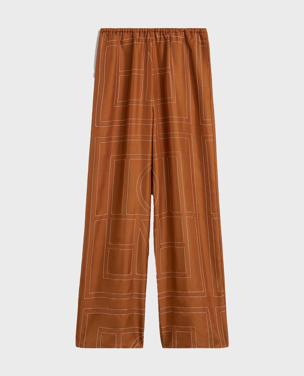 Toteme Terracotta Monogram Silk PJ Pants