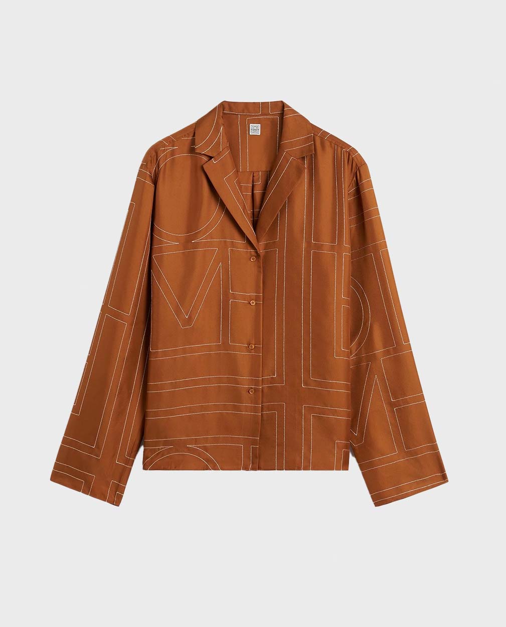 Toteme Terracotta Monogram Silk PJ Top
