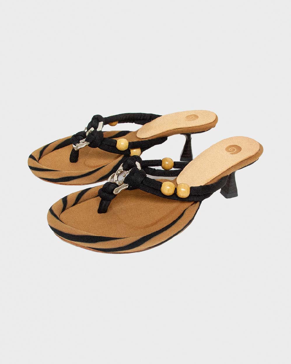 Ugo Paulon Tan Black Silver Vaia Mule